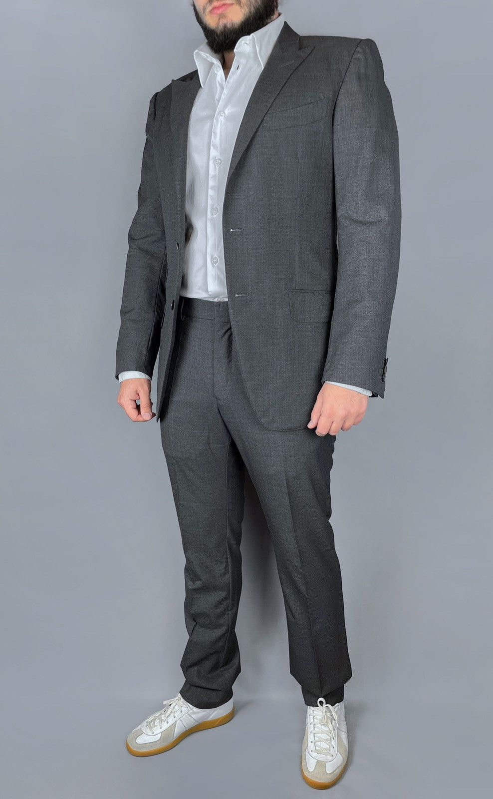 Tom Ford TOM FORD Base F 100% Wool Solid Suit Jacket Pants Size 48R Size 48R - 2 Thumbnail