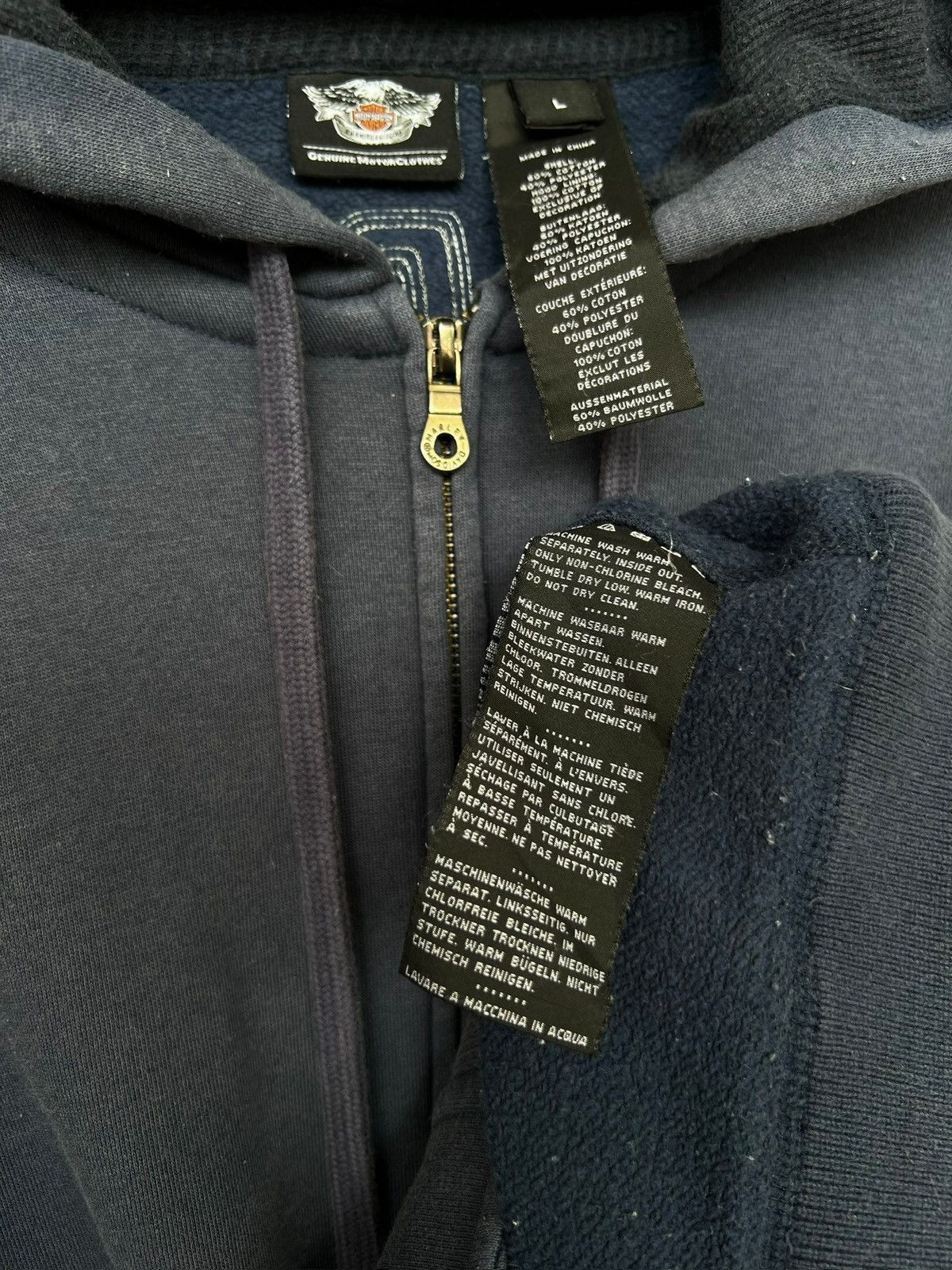 Harley Davidson Vintage Y2K Harley Davidson Zip Up Bones Skull Patch Hoodie Size US L / EU 52-54 / 3 - 12 Thumbnail
