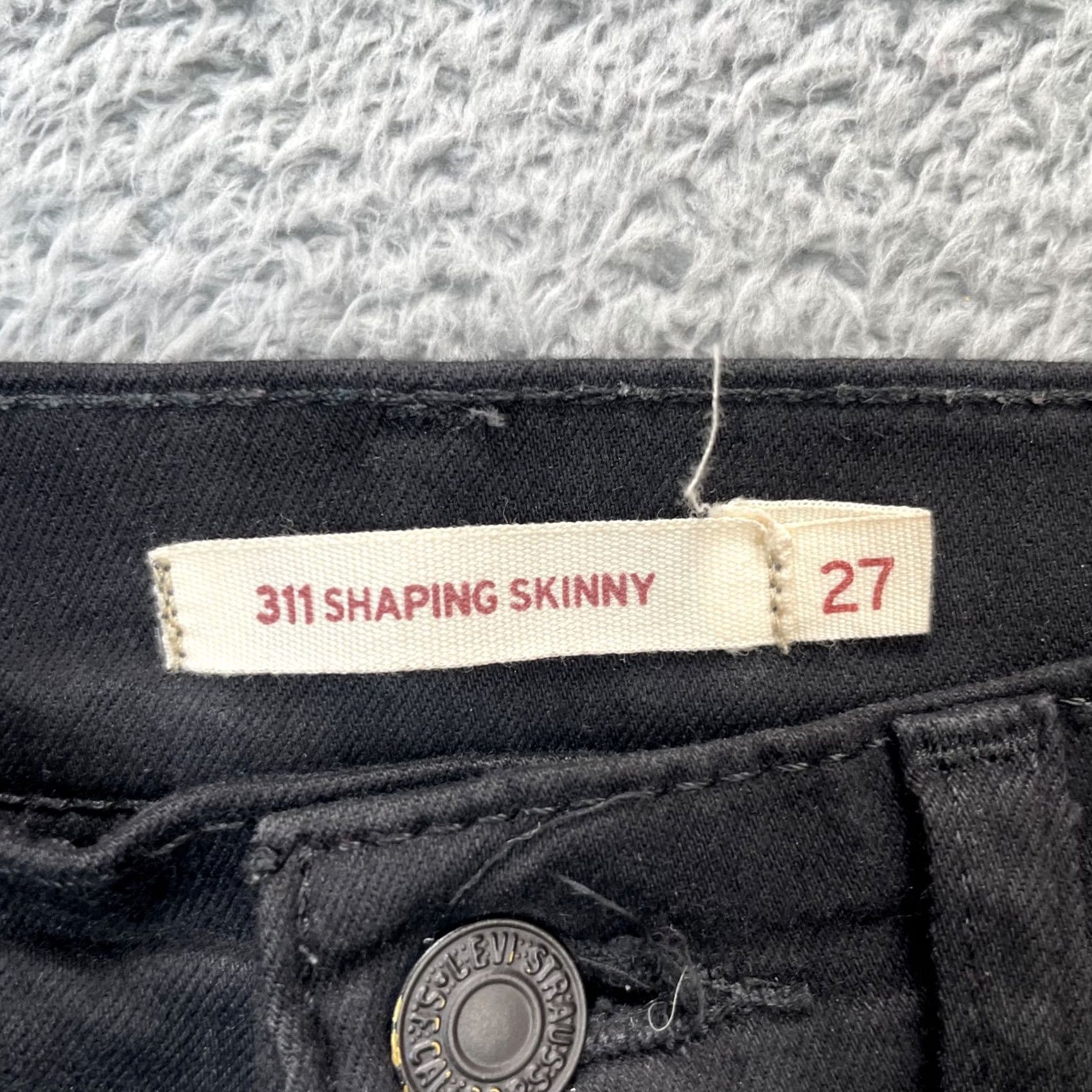 Levi's Levi's 311 Jeans Womens 27 Black Shaping Skinny Leg Logo Dark Wash Denim Cotton Jeans - Levi's 311 Shaping Skinny Womens Jeans 27 Black City Preppy Size 27" / US 4 / IT 40 - 3 Thumbnail