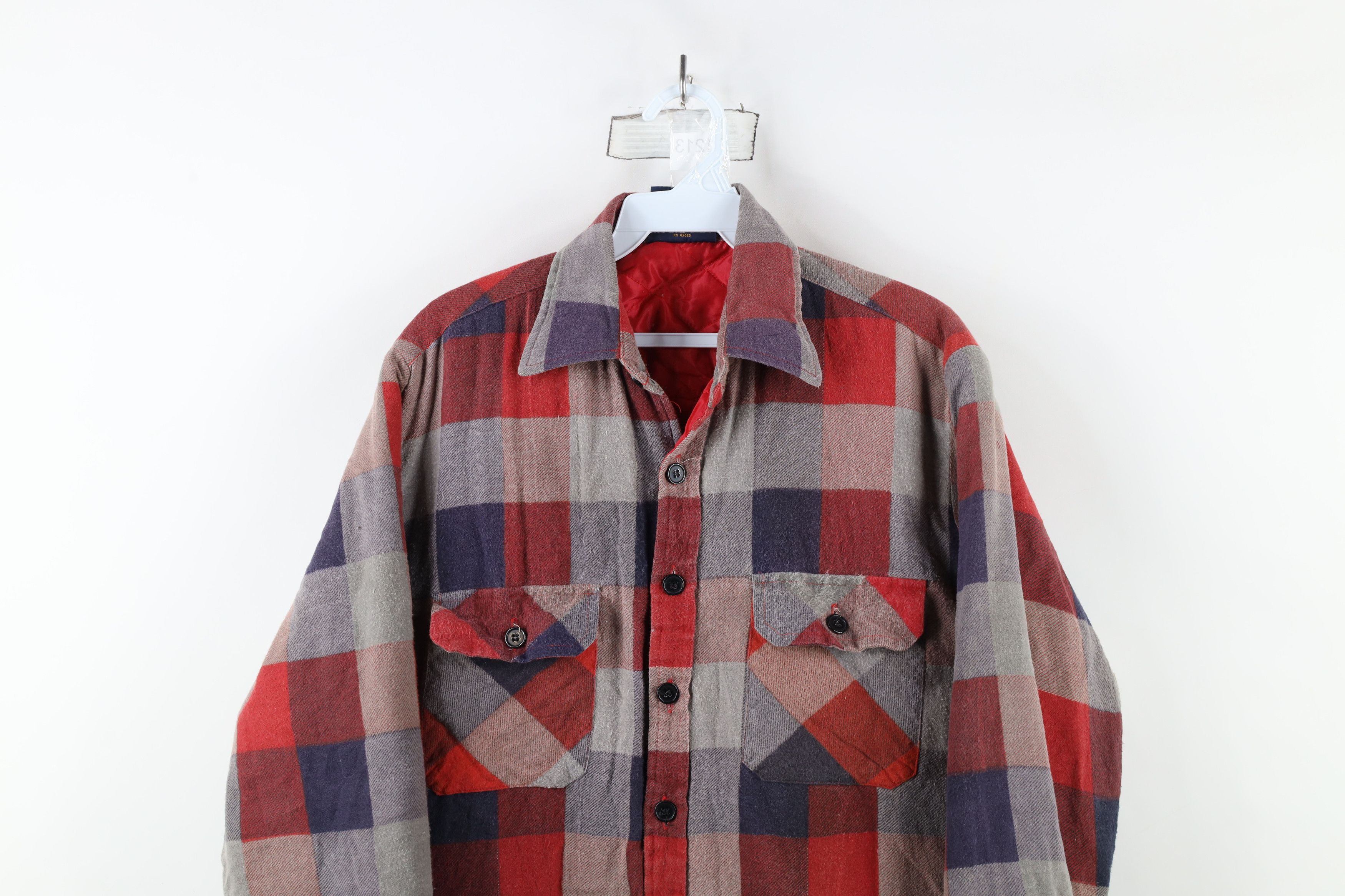 Vintage Vintage 90s Streetwear Quilted Flannel Shirt Jacket Plaid Size US M / EU 48-50 / 2 - 2 Thumbnail
