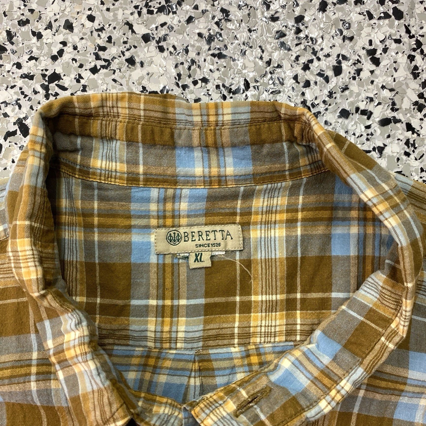 Vintage Beretta Shirt Button-Up Plaid Short Sleeve XL Men Green Outdoor Casual Workwear Button-Down Collared Size US XL / EU 56 / 4 - 2 Thumbnail