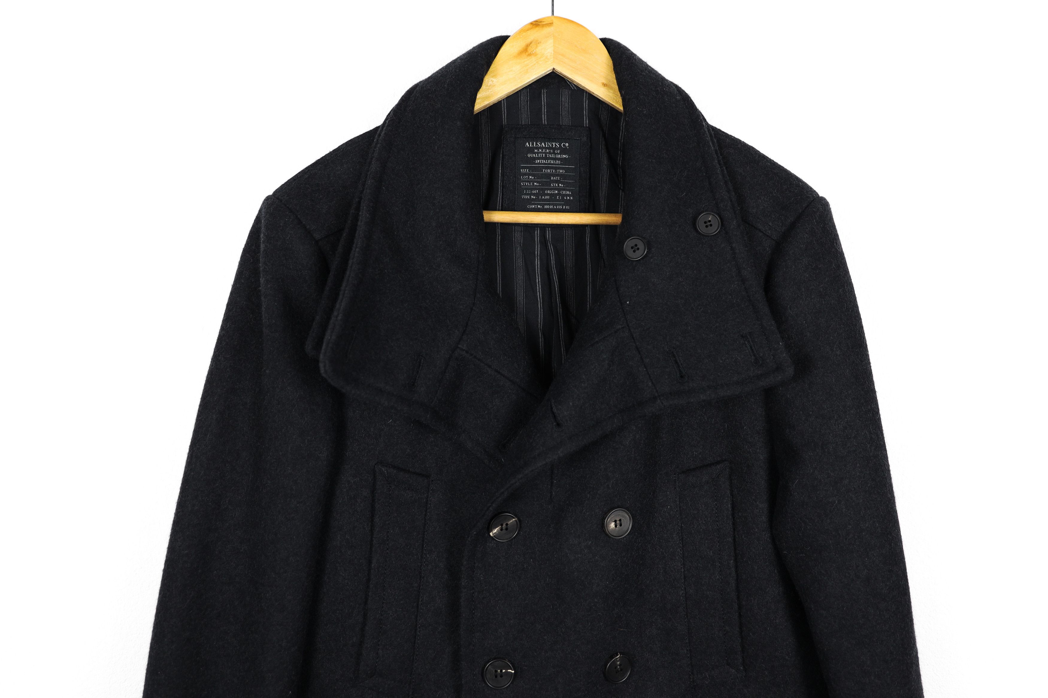 Allsaints AllSaints Raynes Wool Pea Coat Avant Garde Size US M / EU 48-50 / 2 - 2 Thumbnail