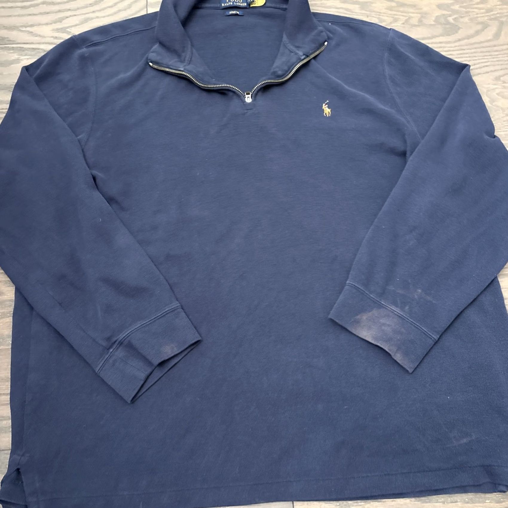 Polo Ralph Lauren Polo Ralph Lauren Sweater Mens Navy 2XL Knit Mock Neck 1/4 Zip Preppy Logo Embroidered Size US XXL / EU 58 / 5 - 6 Thumbnail