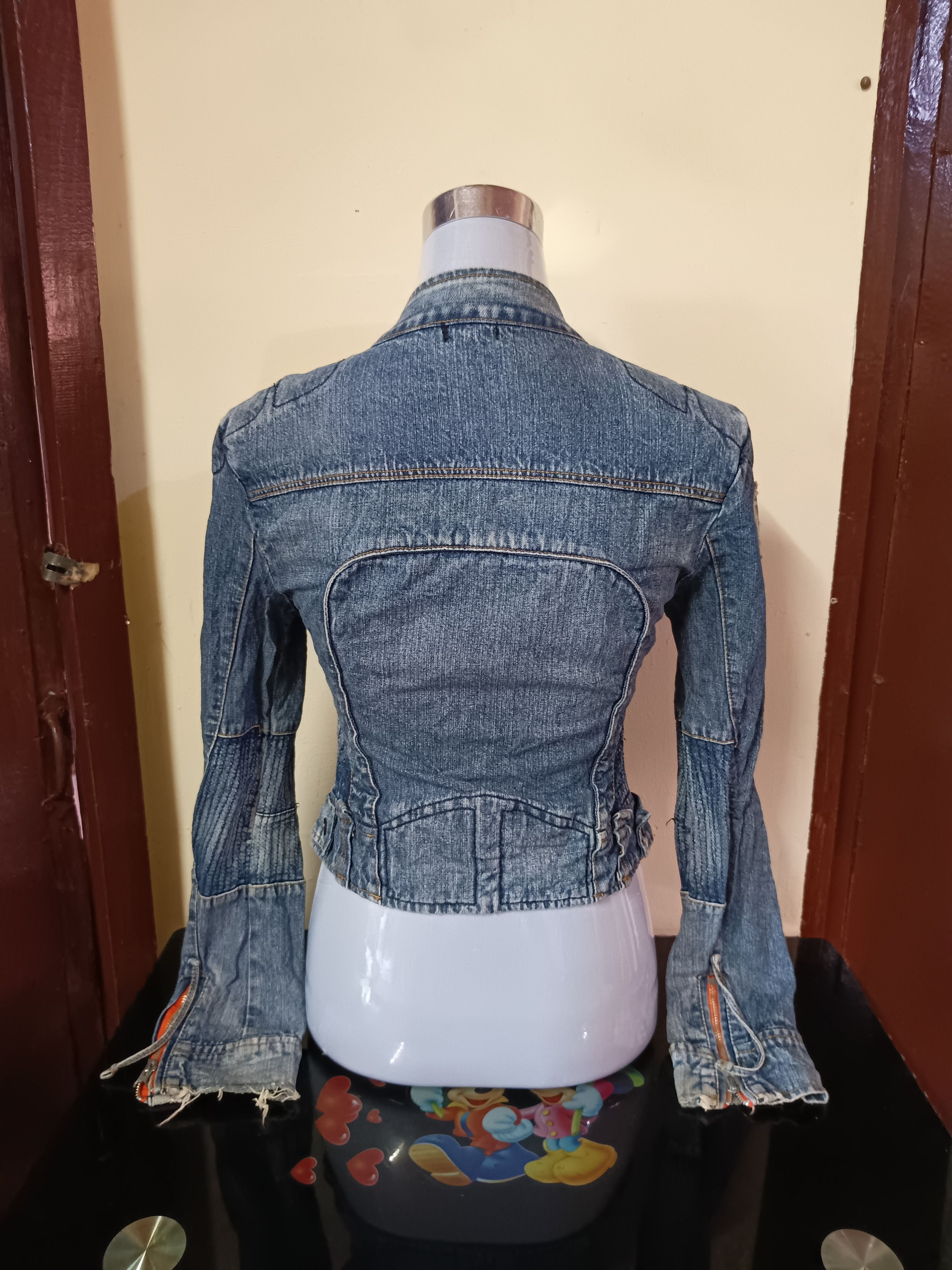Japanese Brand Vintage denim motorcycle jacket women's Size S / US 4 / IT 40 - 7 Thumbnail