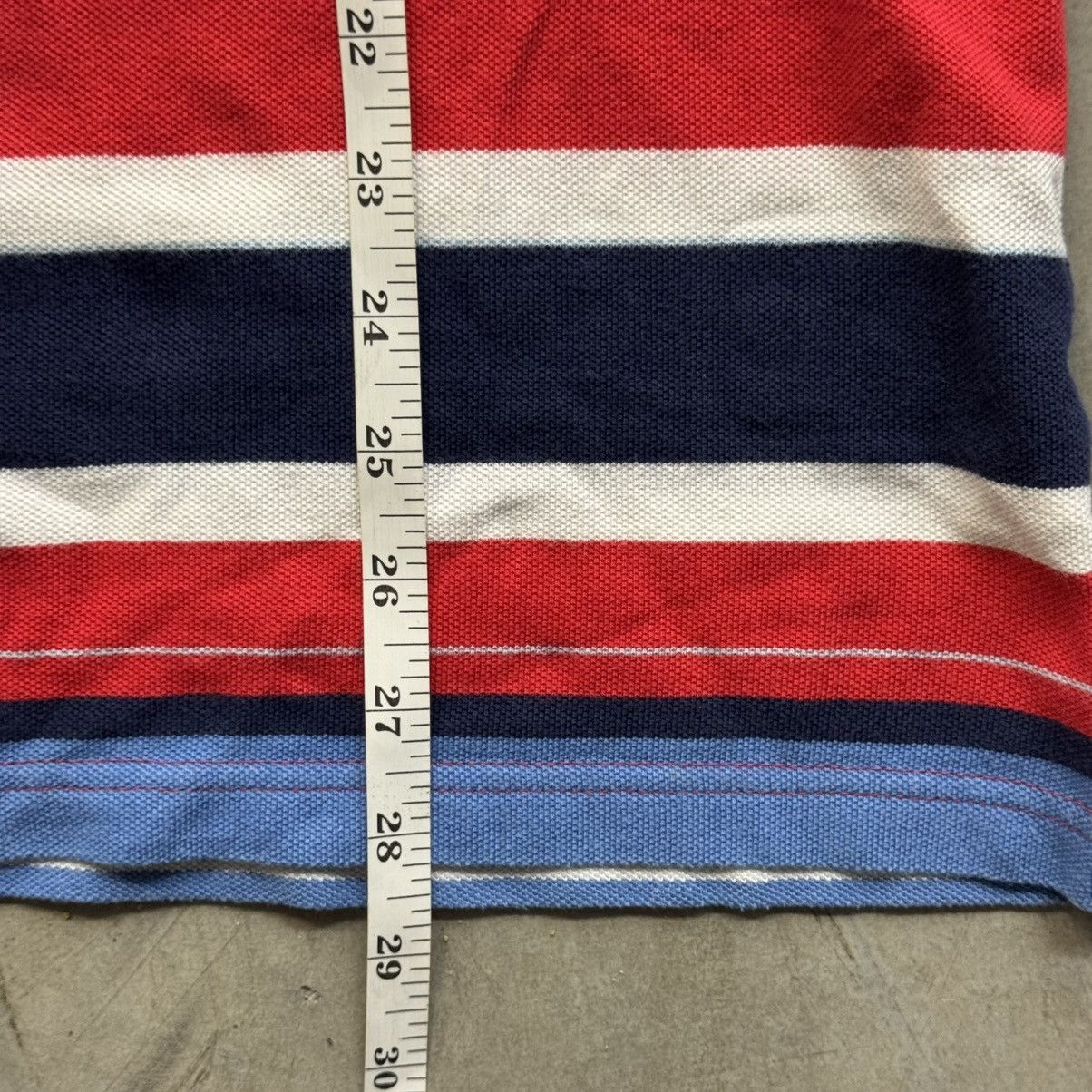 Chaps Ralph Lauren Vintage 90s Y2K Chaps Red Striped Polo Shirt Large Size US L / EU 52-54 / 3 - 6 Thumbnail