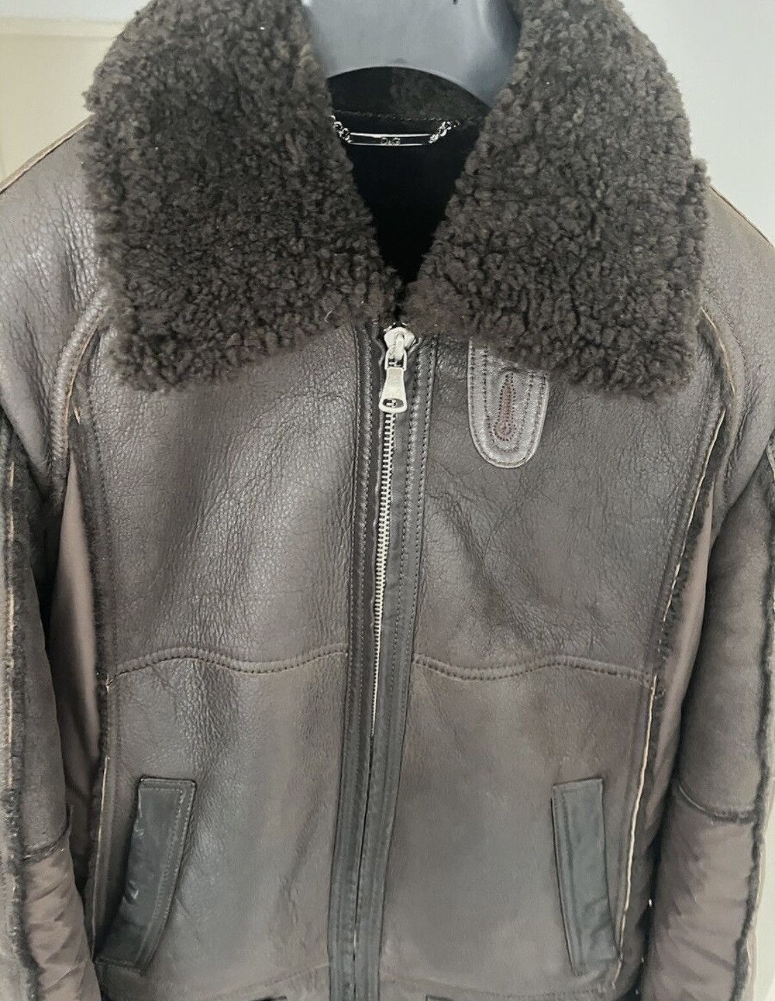 Dolce & Gabbana VINTAGE AVIATOR SHEARLING JACKET Size US M / EU 48-50 / 2 - 9 Thumbnail