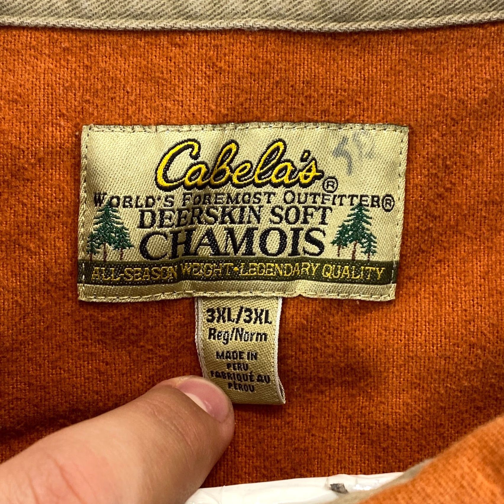 Vintage VINTAGE Cabelas Mens 3XL Shirt Chamois Deer Skin Soft Orange Heavyweight Cotton Flannel Size US XXL / EU 58 / 5 - 6 Thumbnail