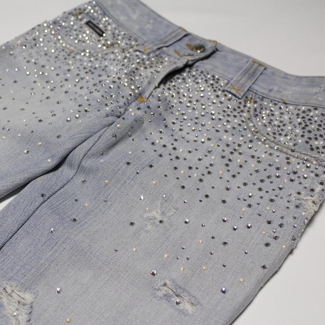 Dolce & Gabbana DOLCE & GABBANA SWAROVSKI JEANS Size 26" / US 2 / IT 38 - 4 Thumbnail