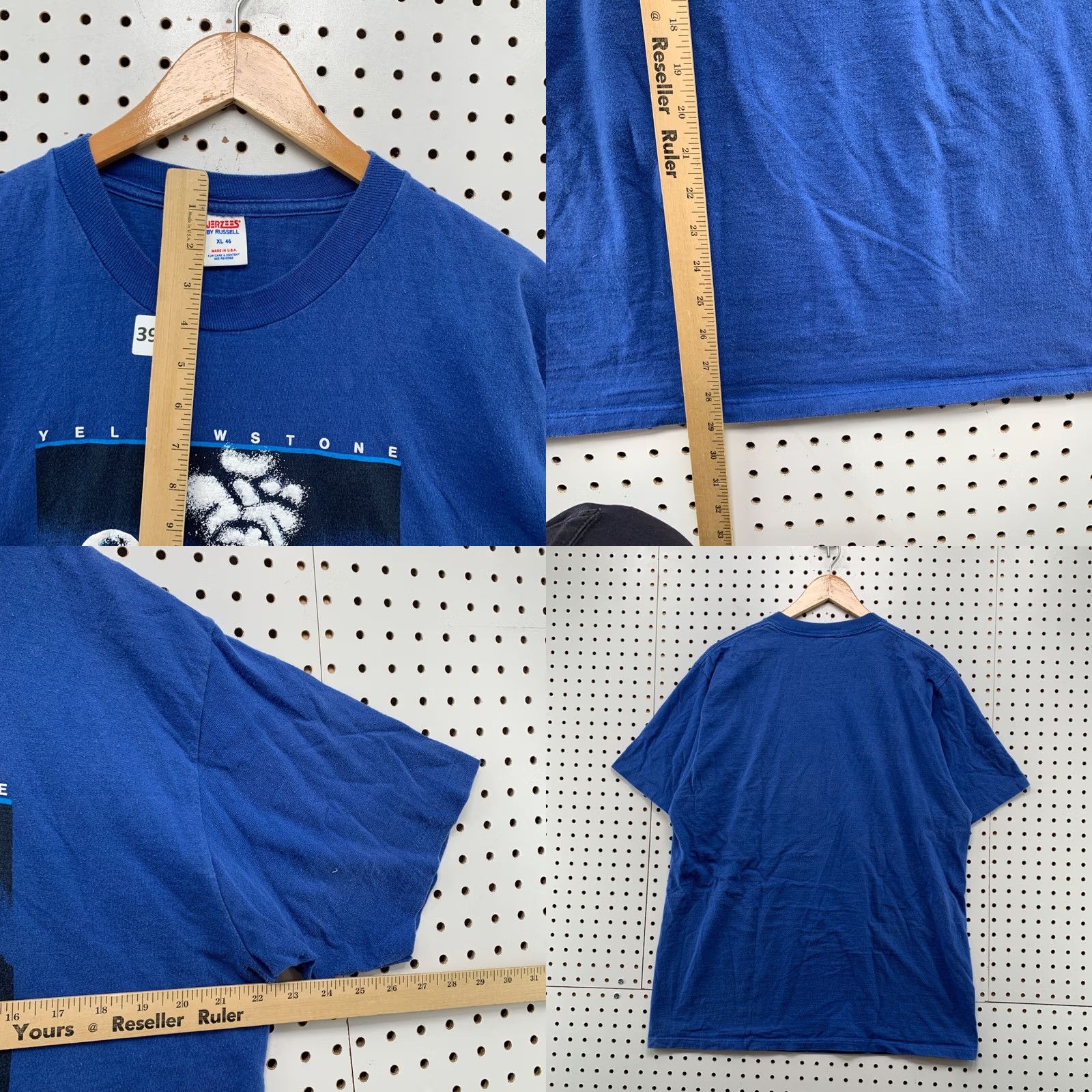 Jerzees VINTAGE Yellowstone Old Faithful Shirt Men XL Blue 80s Park T-Shirt Graphic Print Short Sleeve Crew Neck Mens Size US XL / EU 56 / 4 - 9 Thumbnail