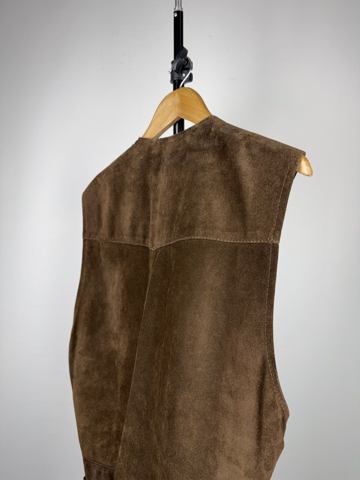 Leather Vintage 90s Cowboy Western USA Retro Suede Leather Vest Size US M / EU 48-50 / 2 - 19 Thumbnail