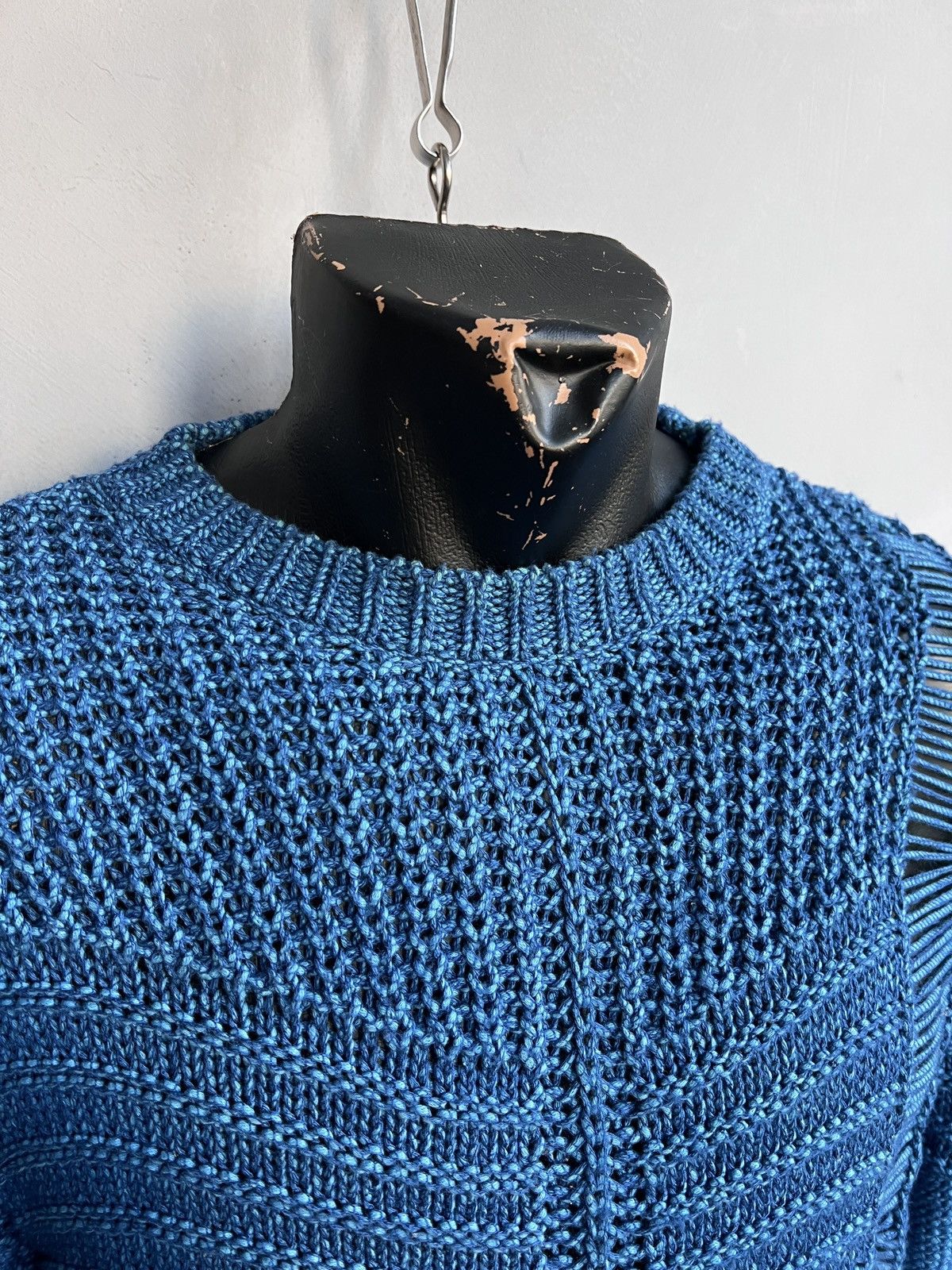 Diesel Junya watanabe style diesel blue sweater chunky yarn knitted Size US L / EU 52-54 / 3 - 7 Thumbnail