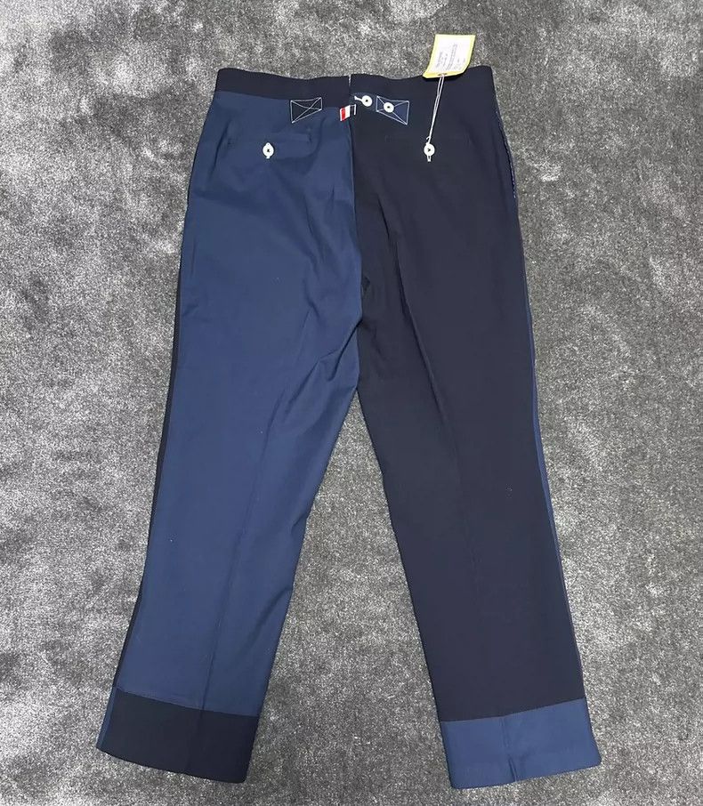 Thom Browne Thom Browne size3 Blue and white patchwork illusion suit pa Size 38R - 8 Thumbnail