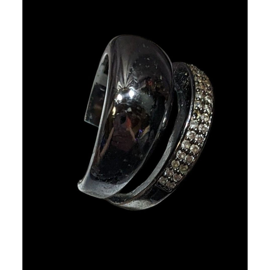 Juicy Couture Juicy Couture Glam Goth Gunmetal Rhinestone Stacked Ring Size ONE SIZE - 2 Thumbnail
