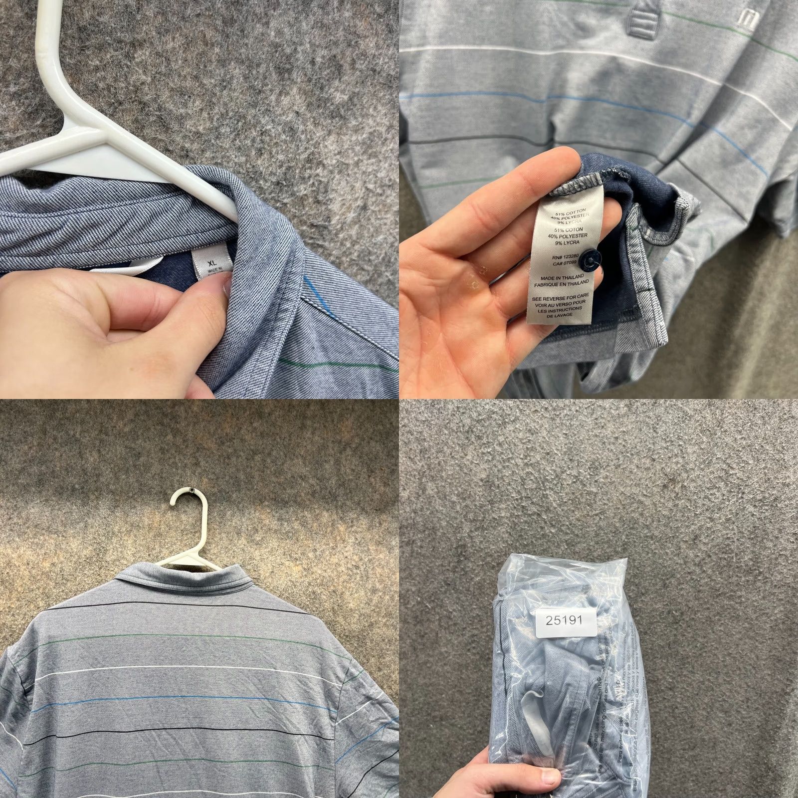 TravisMathew VINTAGE: No Travis Mathew Polo Shirt Men XL Gray Green Striped Cotton Golf Size US XL / EU 56 / 4 - 9 Thumbnail