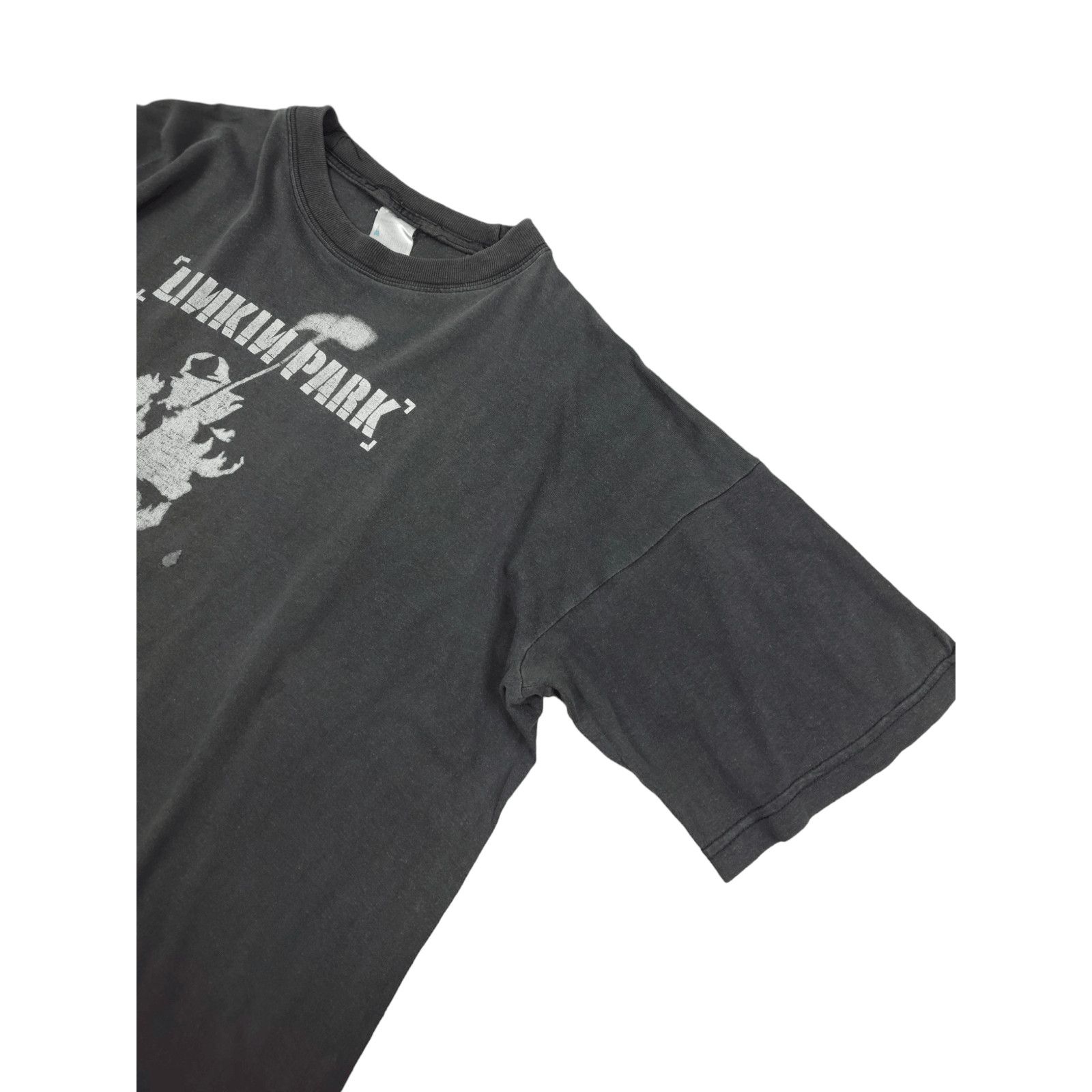 Band Tees × Vintage 💎 90's Linkin Park Sun Faded Thrashed Gray Cropped T-shirt Size US XL / EU 56 / 4 - 4 Thumbnail