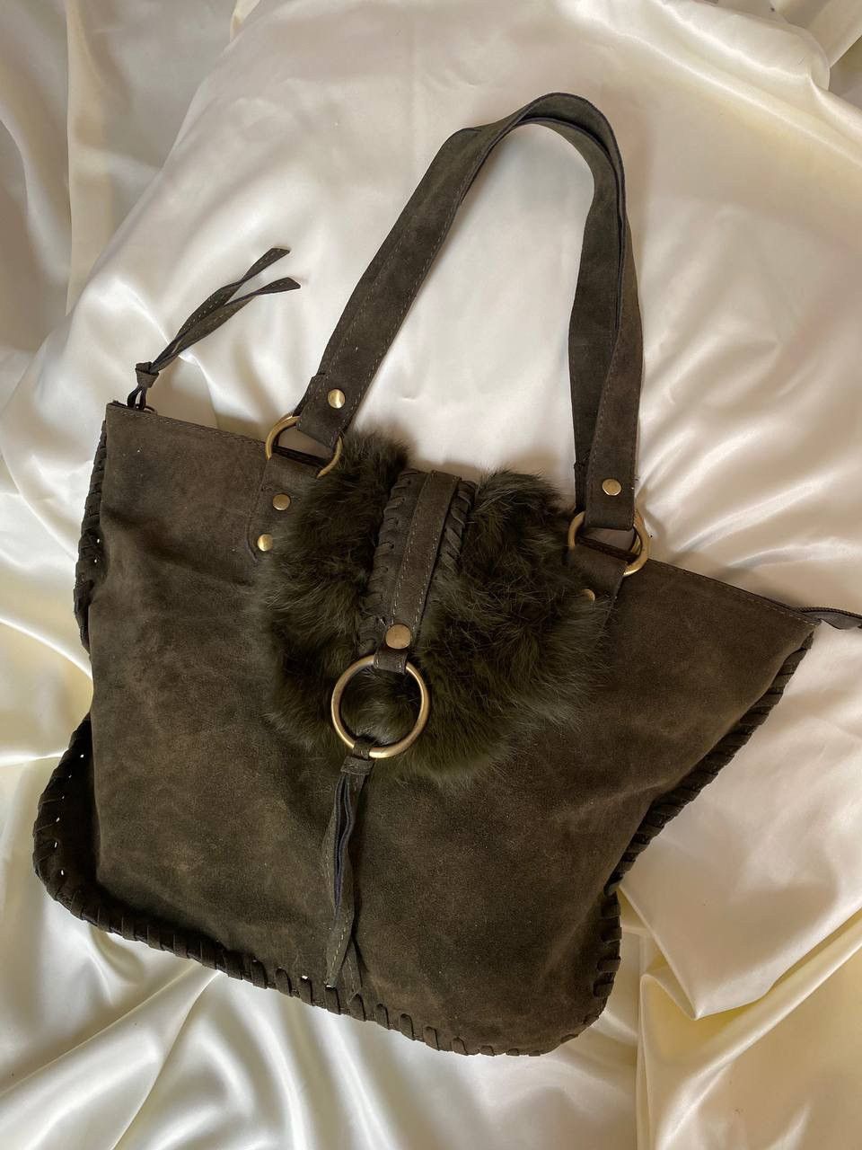 Vintage Vintage green suede shoulder bag Size ONE SIZE - 4 Thumbnail