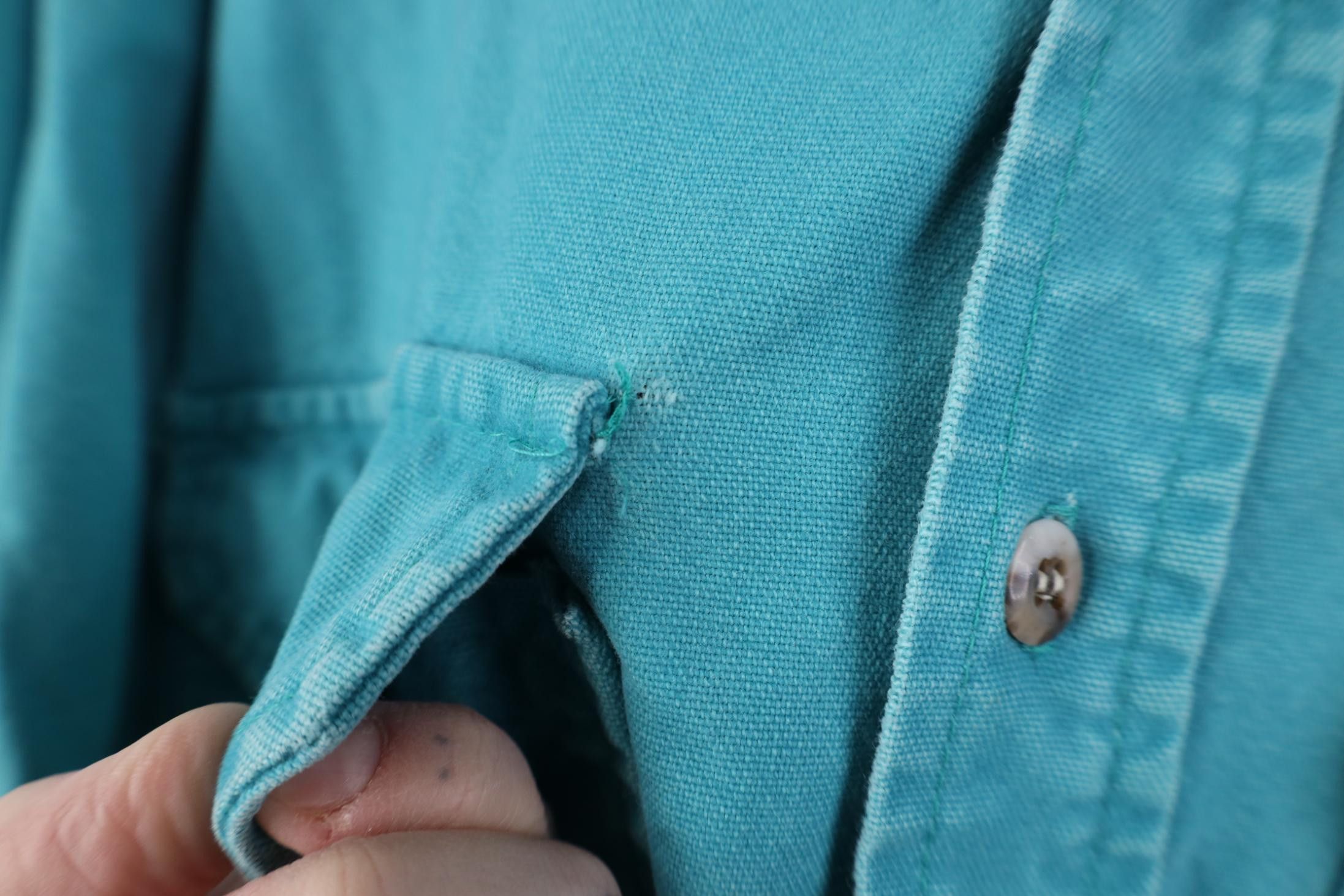 Cabelas Vintage 90s Cabelas Chamois Cloth Collared Button Shirt Teal Size US L / EU 52-54 / 3 - 9 Thumbnail