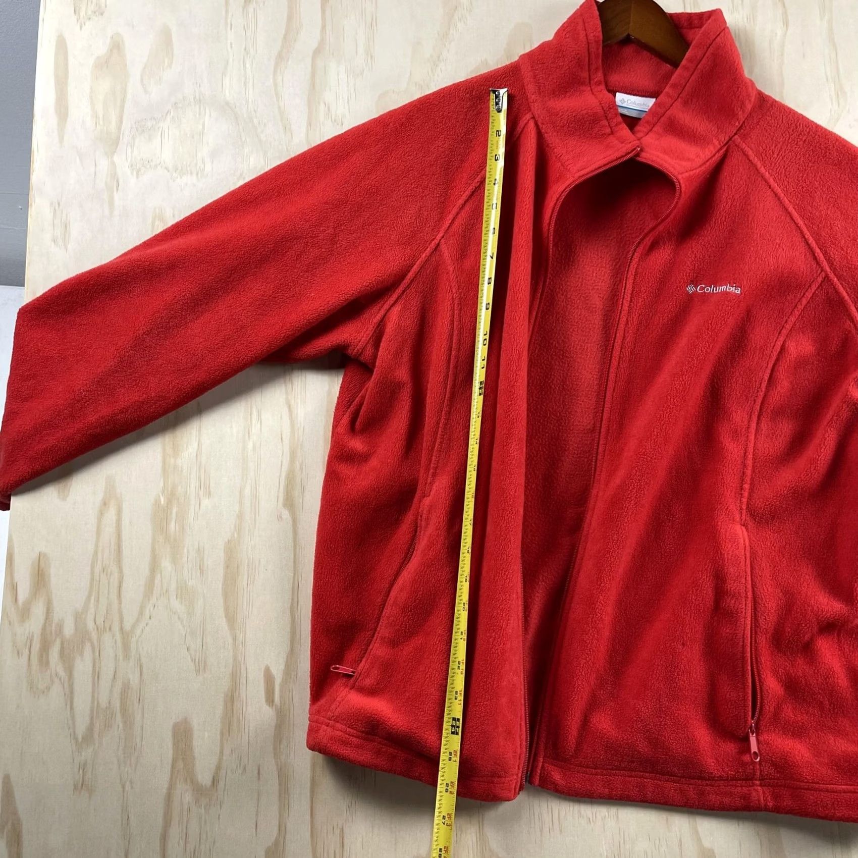 Vintage Columbia Fleece Jacket Womens 2X Red Full Zip Pockets Collared Casual Outdoor Jacket Size XXL / US 16-18 / IT 52-54 - 2 Thumbnail