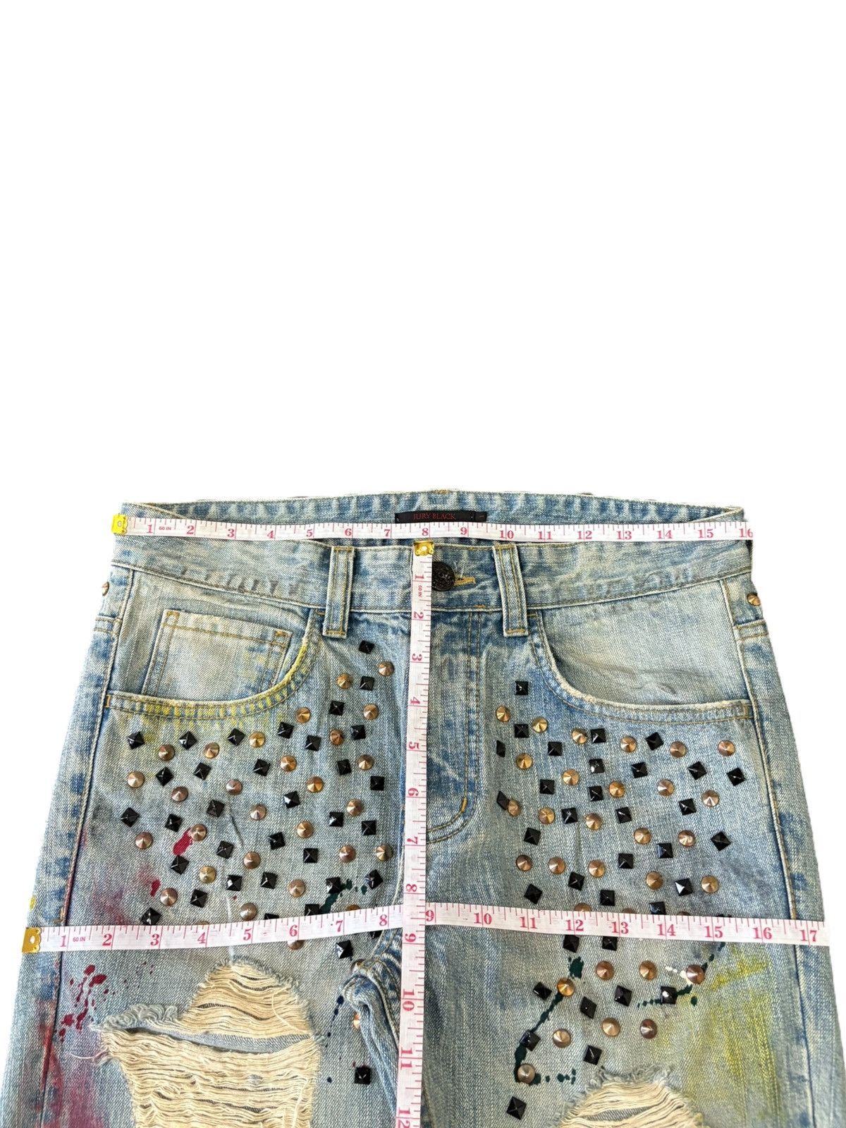 If Six Was Nine Vintage Japanese Brand Crazy Punk Distress Bootcut Jeans Size US 32 / EU 48 - 10 Thumbnail