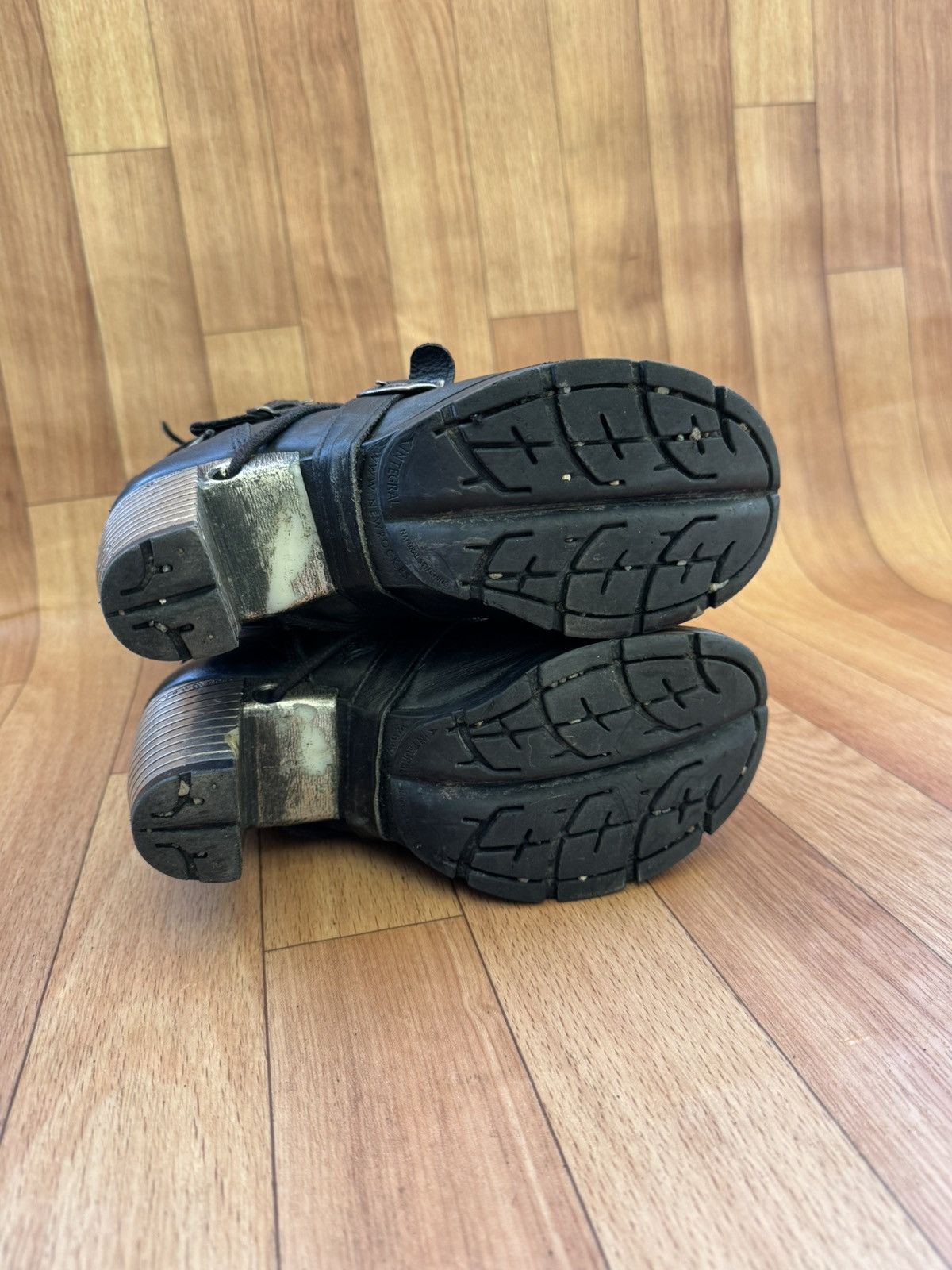 New Rock 🔥 Y2K New Rock Black leather Skull boots Size US 8 / IT 38 - 12 Thumbnail