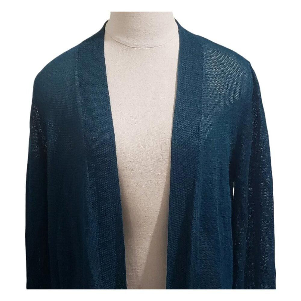 Designer CT1908 J.Jill Evergreen Open Cardigan M Size M / US 6-8 / IT 42-44 - 2 Thumbnail