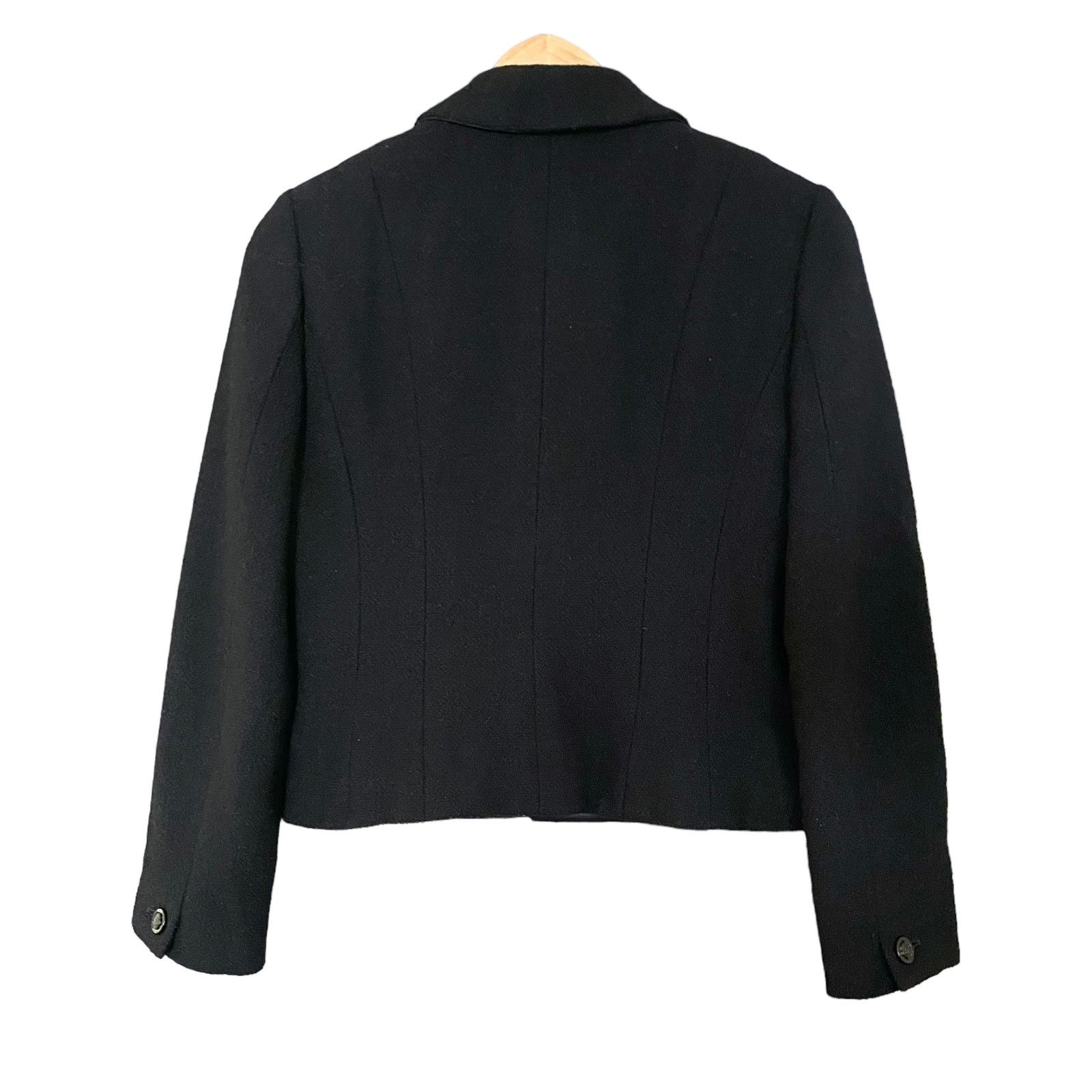 CHANEL Vintage Boucle Black Wool Boucle Dinner Jacket Blazer