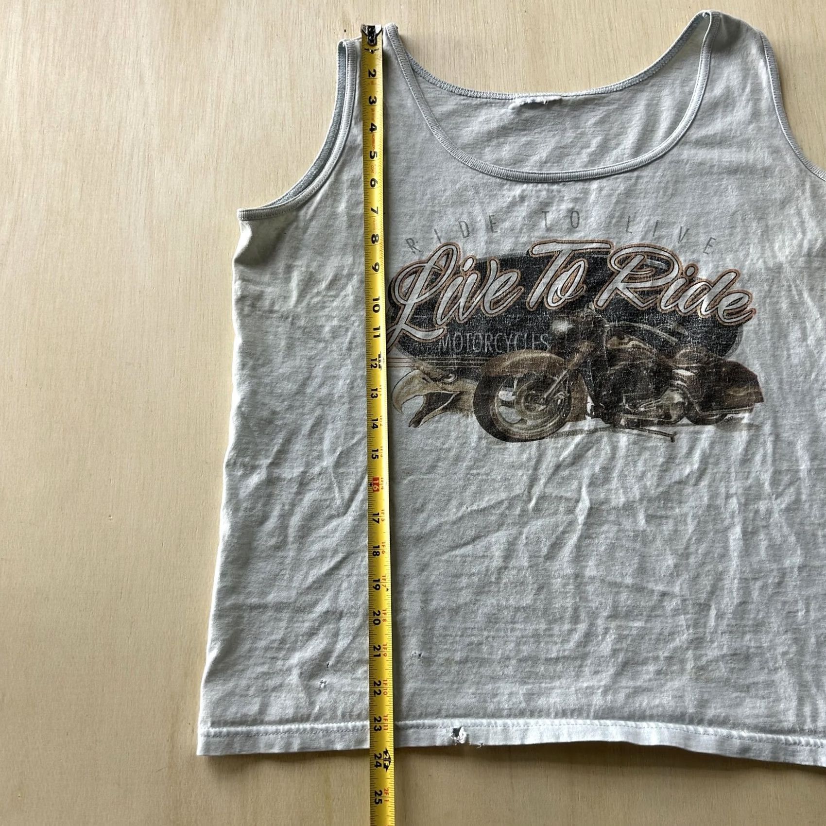 Olive Vintage Live To Ride Motorcycle Shirt Mens Small Gray Sleeveless Tank Top Biker Graphic Print Crew Neck Size US S / EU 44-46 / 1 - 5 Thumbnail