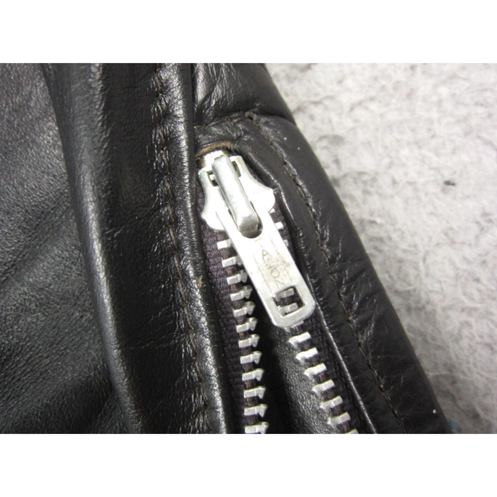 Brooks VINTAGE Brooks Leather Jacket Mens M Black Cafe Racer 50s 60s Biker Leather Jacket Short Zip Full Zip Lined 80s 90s Motorcycle Men Jacket Size US M / EU 48-50 / 2 - 6 Thumbnail