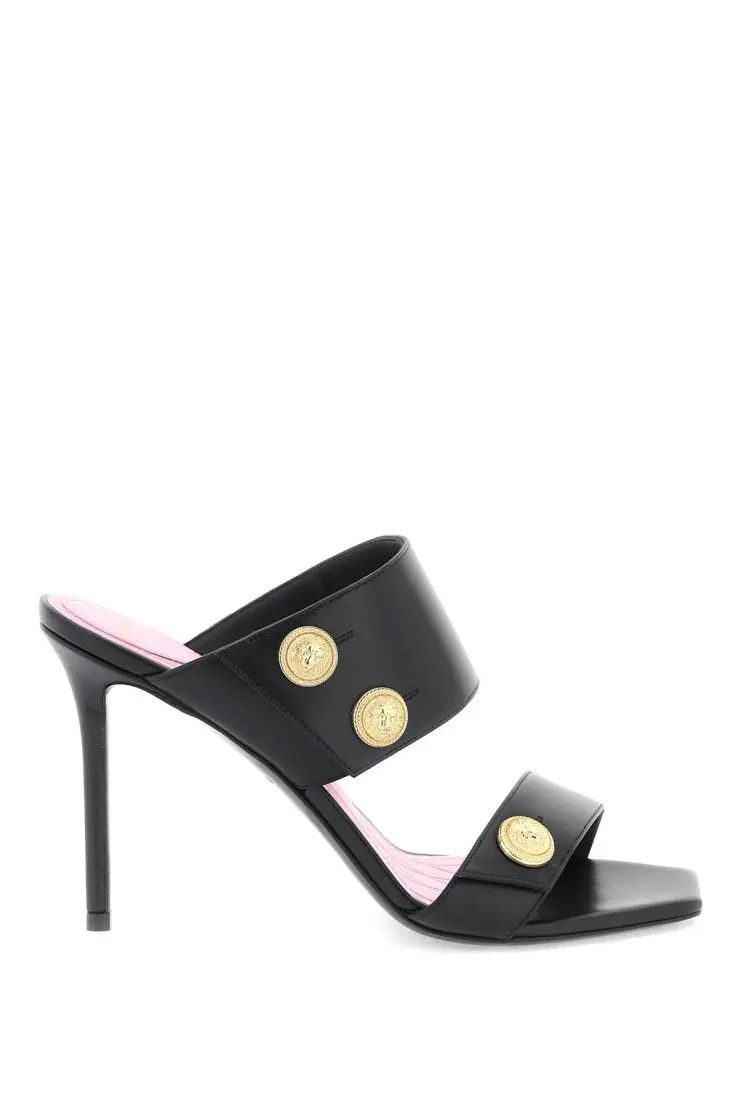 image of Balmain O1S22I1N0424 Leather Eva Mule Shoess In Black Shoes, Women's (Size 8)