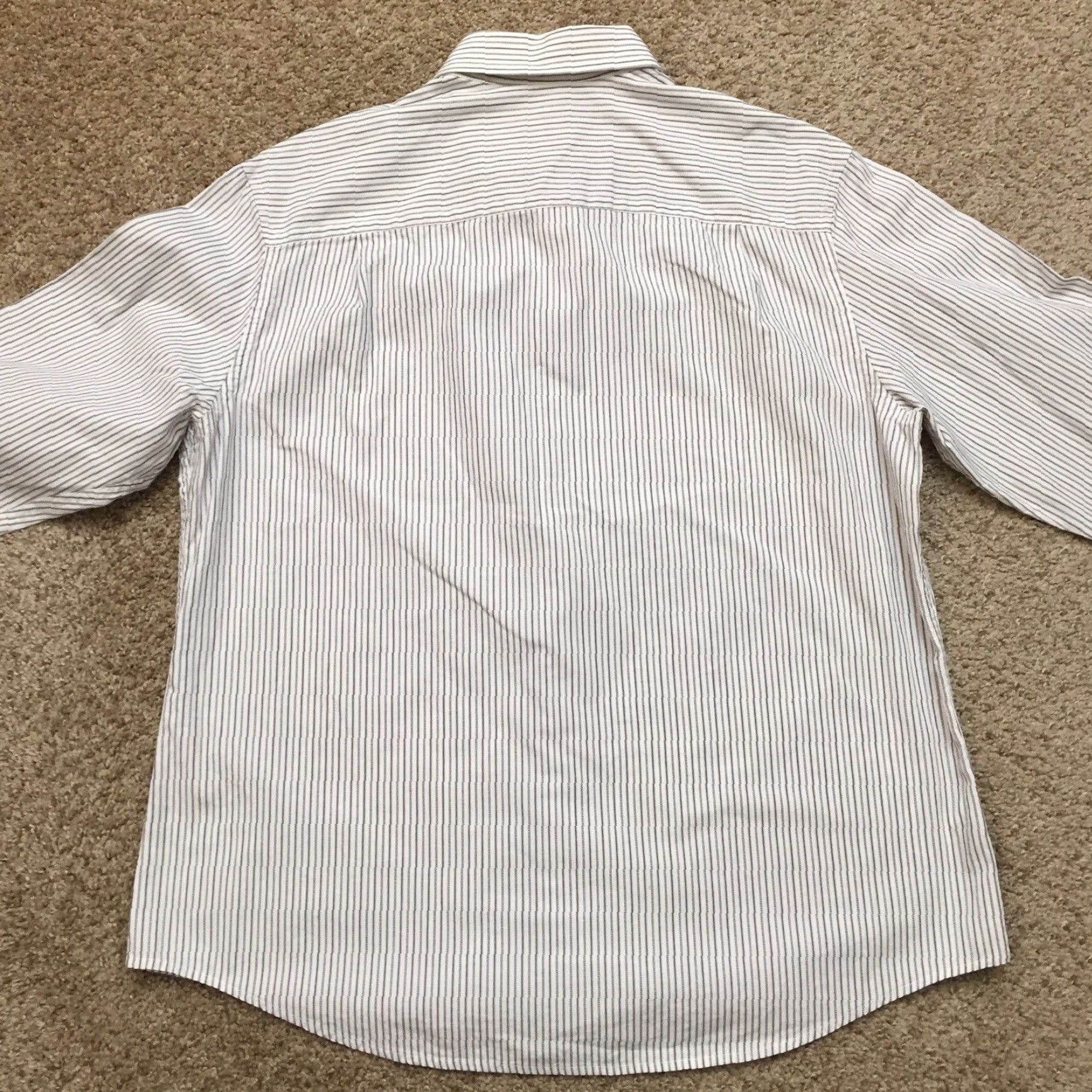 Vintage John Henry Shirt Mens XL White Silver Striped Long Sleeve Button Up Size US XL / EU 56 / 4 - 7 Thumbnail