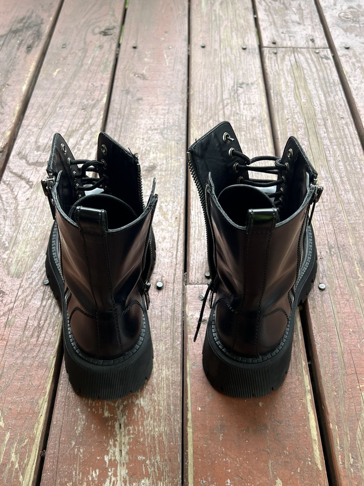 Balenciaga Black stomper with double ziper boots
