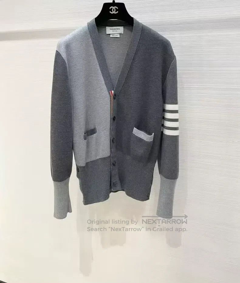 Thom Browne Thom Browne Classic gray woolen knitted cardigan Size US M / EU 48-50 / 2 - 1 Thumbnail