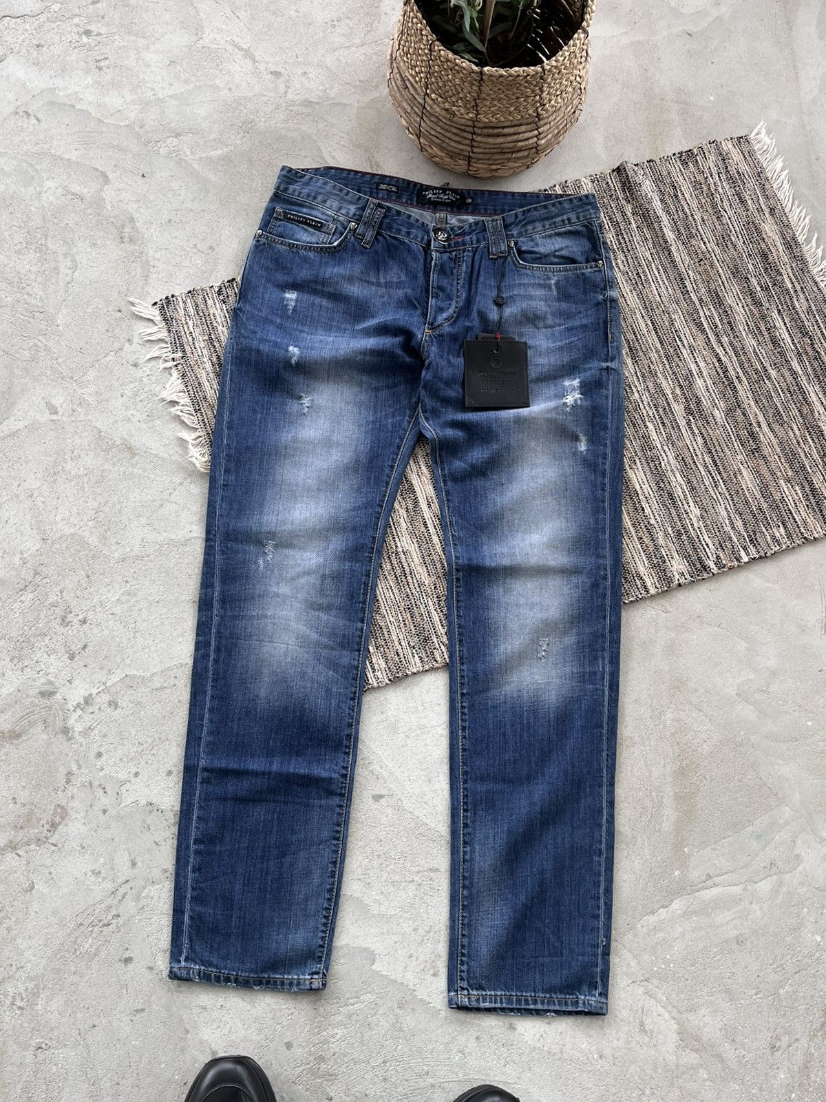 Philipp Plein New Philipp Plein Jeans Heavy Metal Logo Y2K Distressed Size US 36 / EU 52 - 2 Thumbnail