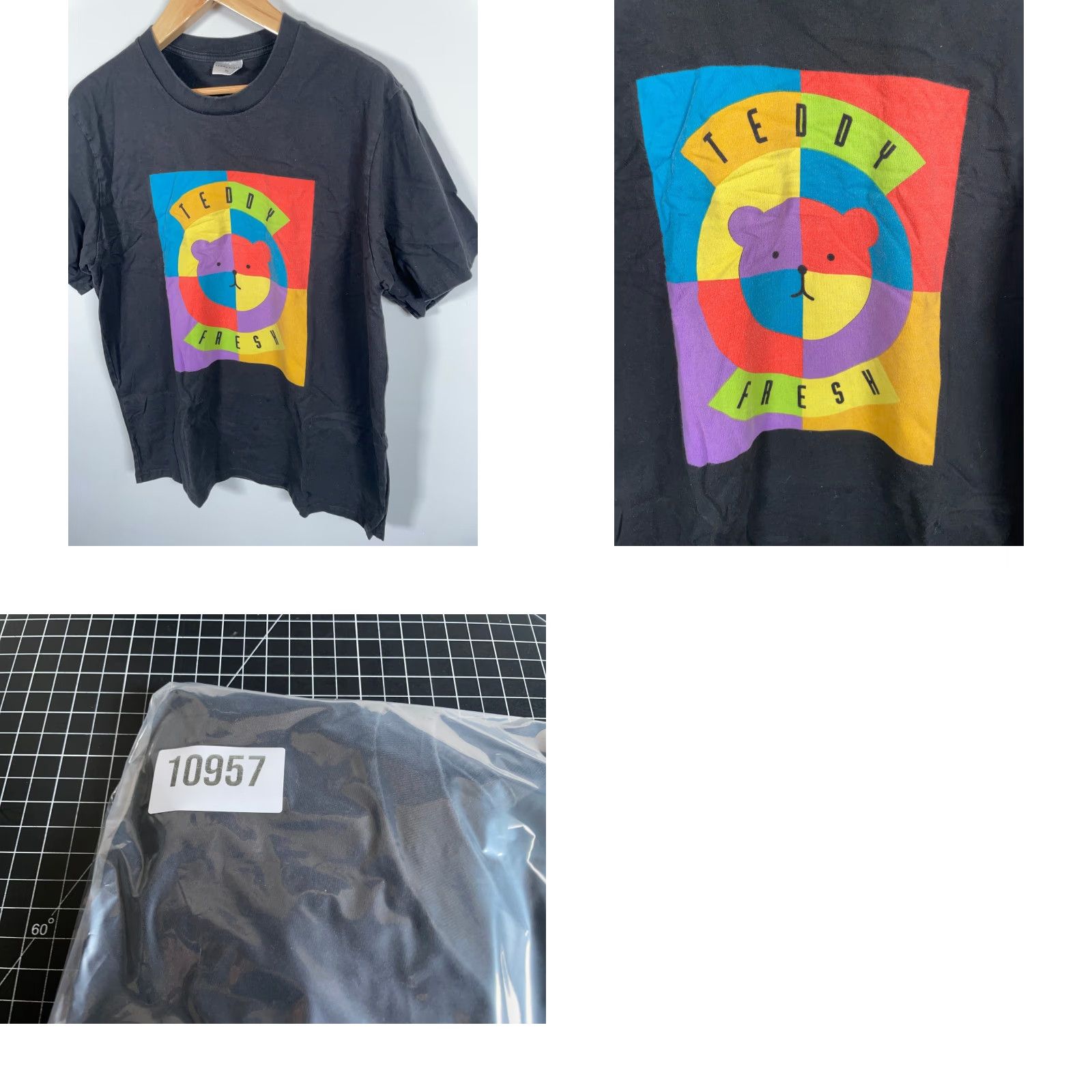 Teddy Fresh Teddy Fresh T-Shirt Black XL Box Logo Print Crewneck 100% Cotton Men’s Shirt Size US XL / EU 56 / 4 - 8 Thumbnail
