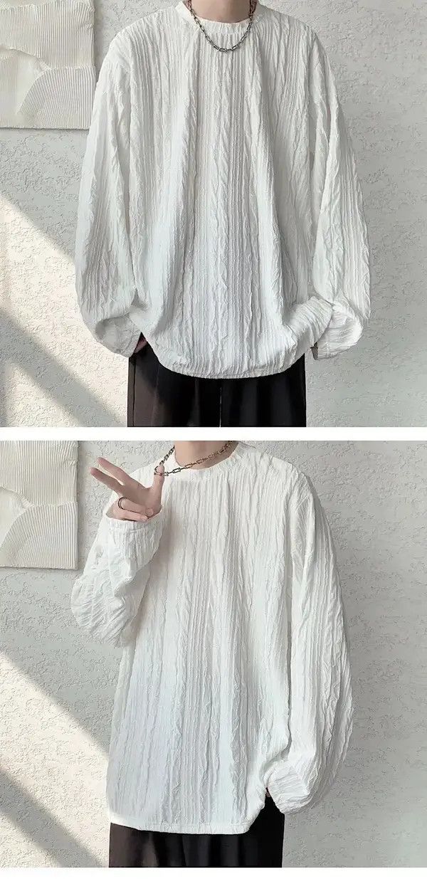 VIBE Fashion retro crinkle shirt Size US L / EU 52-54 / 3 - 7 Thumbnail