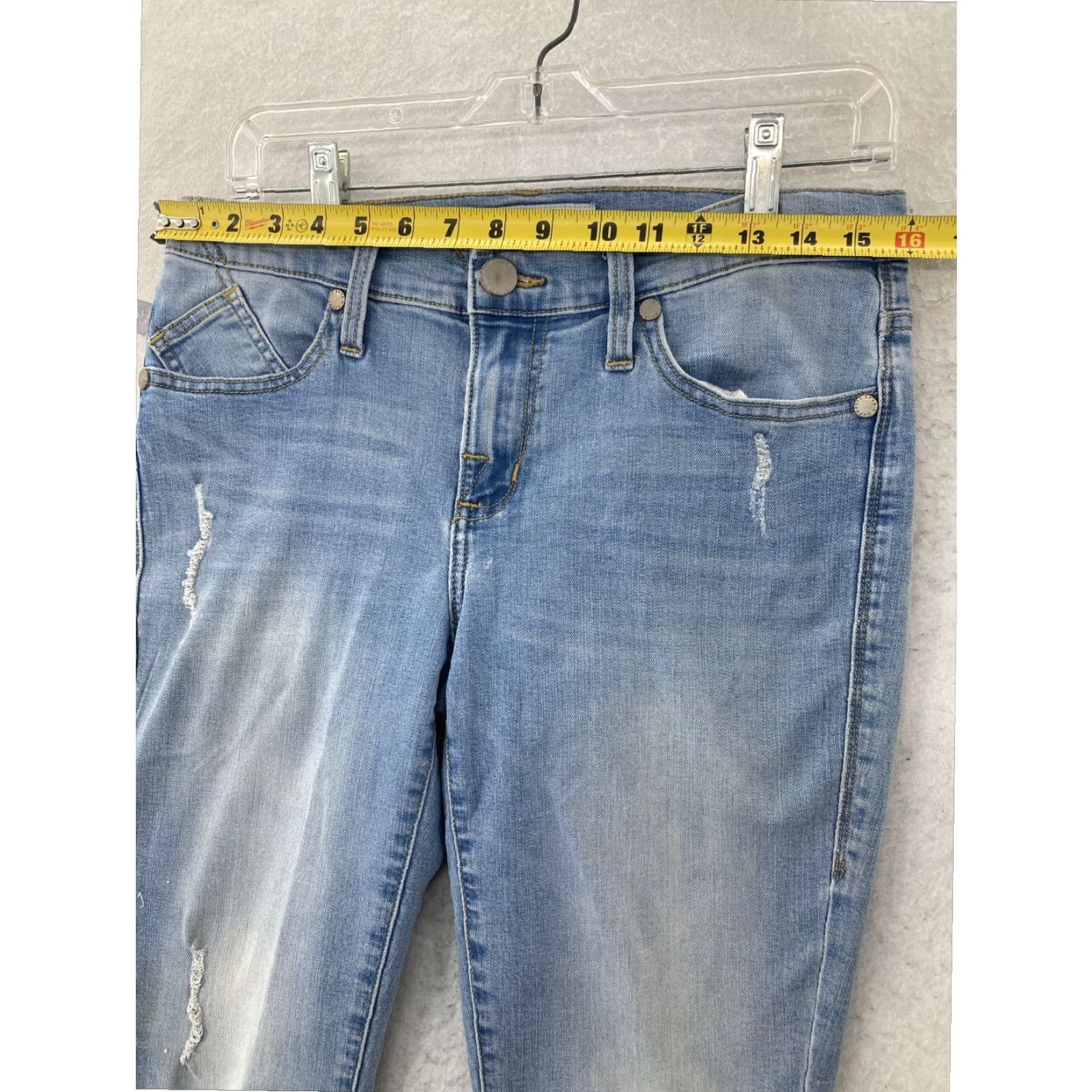 Vintage Rock & Republic Womens Blue Skinny Stretch Faded Low Rise Jeans Size 8 Size 30" / US 8 / IT 44 - 3 Thumbnail