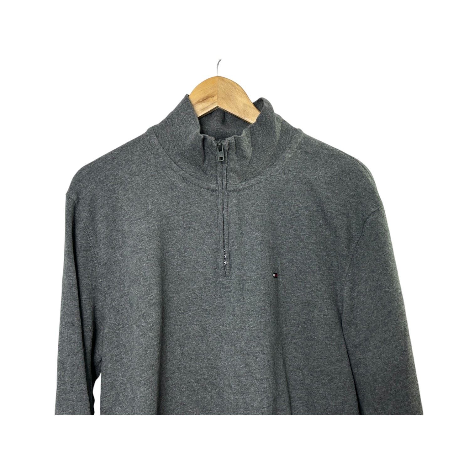 Tommy Hilfiger Tommy Hilfiger Gray 1/4 Zip Long Sleeve Sweatshirt Men's L Size US L / EU 52-54 / 3 - 2 Thumbnail
