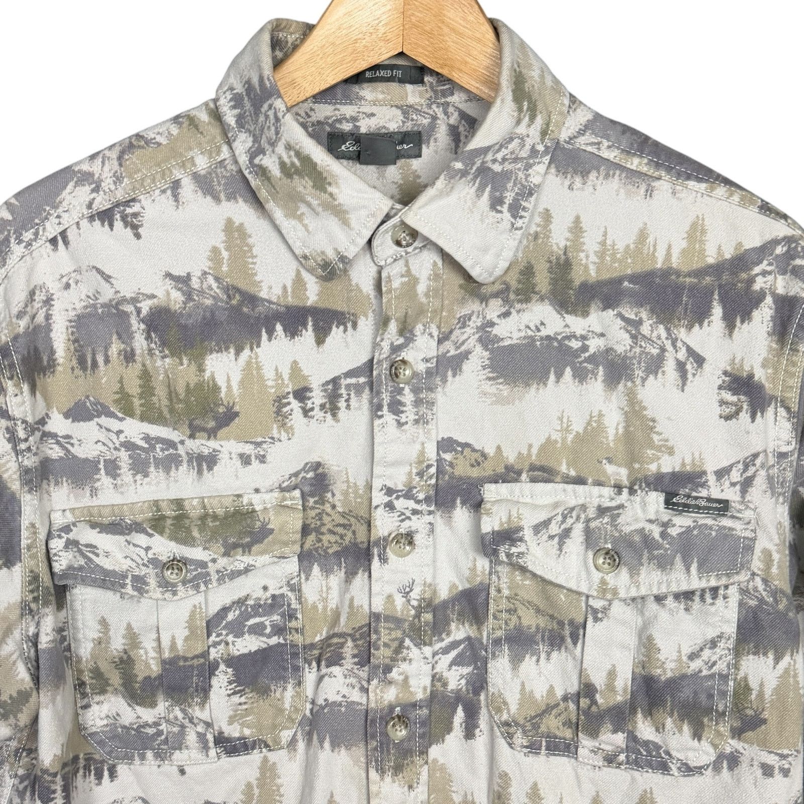 Eddie Bauer Eddie Bauer Sport Shop Men's Medium Scenic Mountain LS Shirt Size US M / EU 48-50 / 2 - 3 Thumbnail