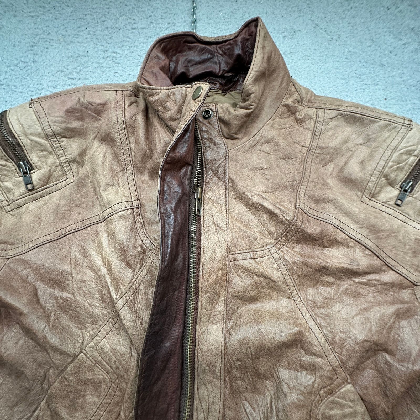 Adventure Bound VTG 90s Adventure Bound Bomber Leather Jacket Womens Medium Size M / US 6-8 / IT 42-44 - 8 Thumbnail
