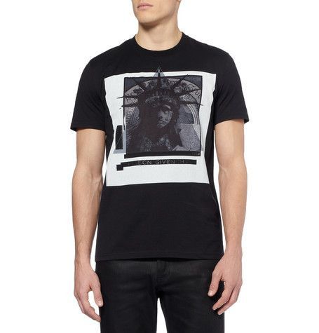 Givenchy Blue Statue of Liberty Logo Print T-Shirt Size US XXL / EU 58 / 5 - 2 Thumbnail