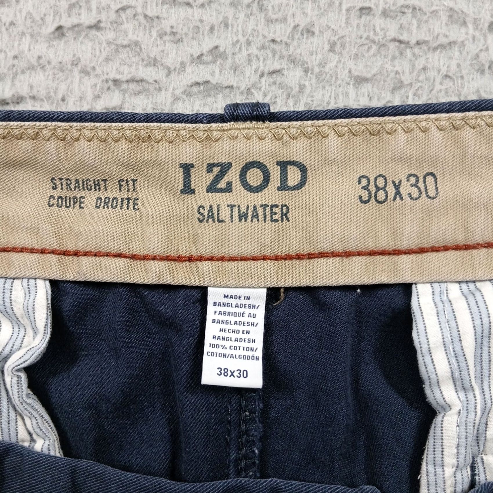 Izod IZOD Saltwater Straight Fit Blue Chino Pants Men's 38x30 100% Cotton EUC Size US 38 / EU 54 - 6 Thumbnail