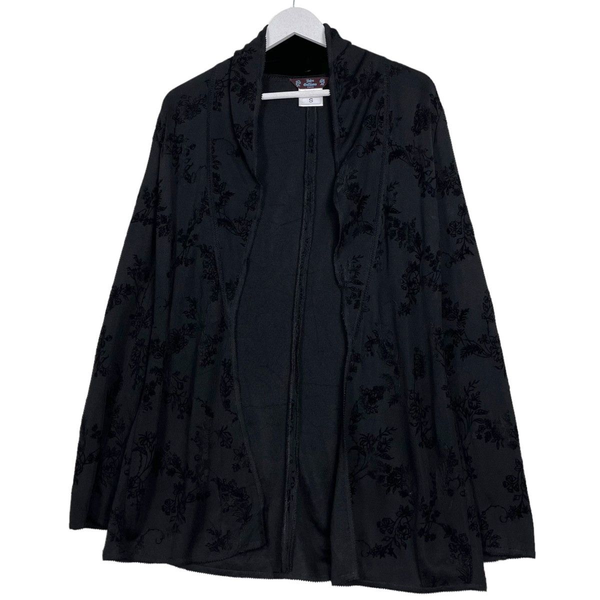 John Galliano 💥JOHN GALLIANO BLACK FLORAL LINEN CARDIGAN Size US L / EU 52-54 / 3 - 2 Thumbnail