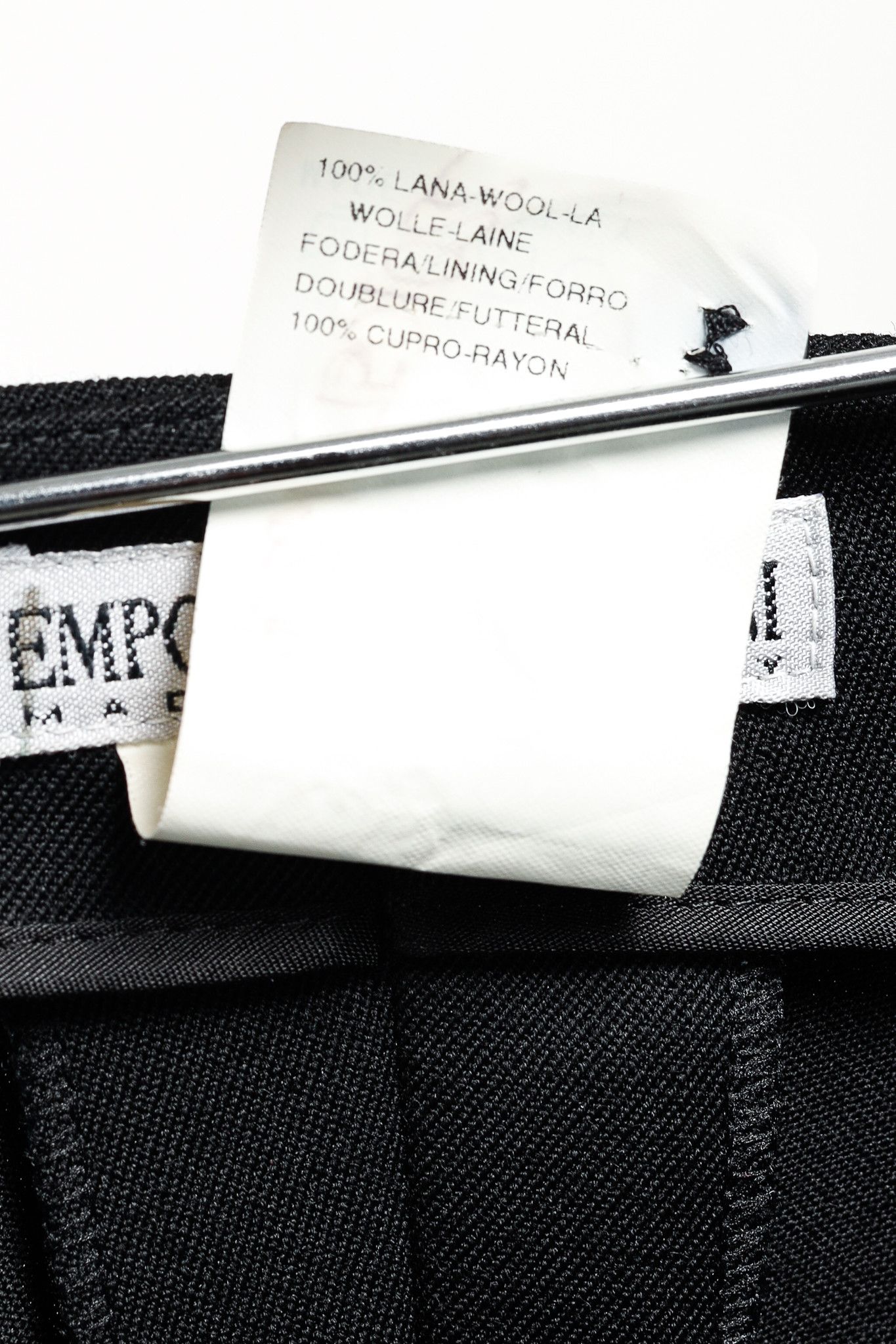 Emporio Armani Emporio Armani 2005 Vintage Back Seam Black Wool Pants Size 27" / US 4 / IT 40 - 8 Thumbnail