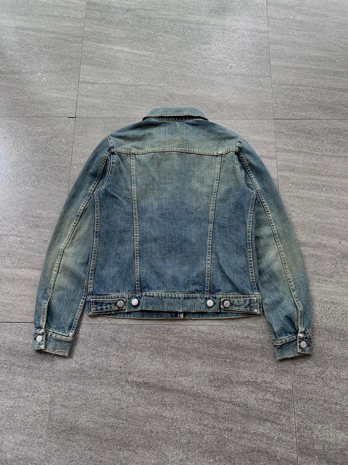 Helmut Lang FREE TAX! Stained Wash Denim Jacket Size US XS / EU 42 / 0 - 10 Thumbnail