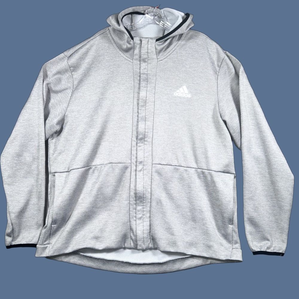 Adidas Adidas Hoodie Men 2XL Gray Full Zip Long Sleeve Hooded Sweatshirt Climawarm Size US XXL / EU 58 / 5 - 1 Thumbnail