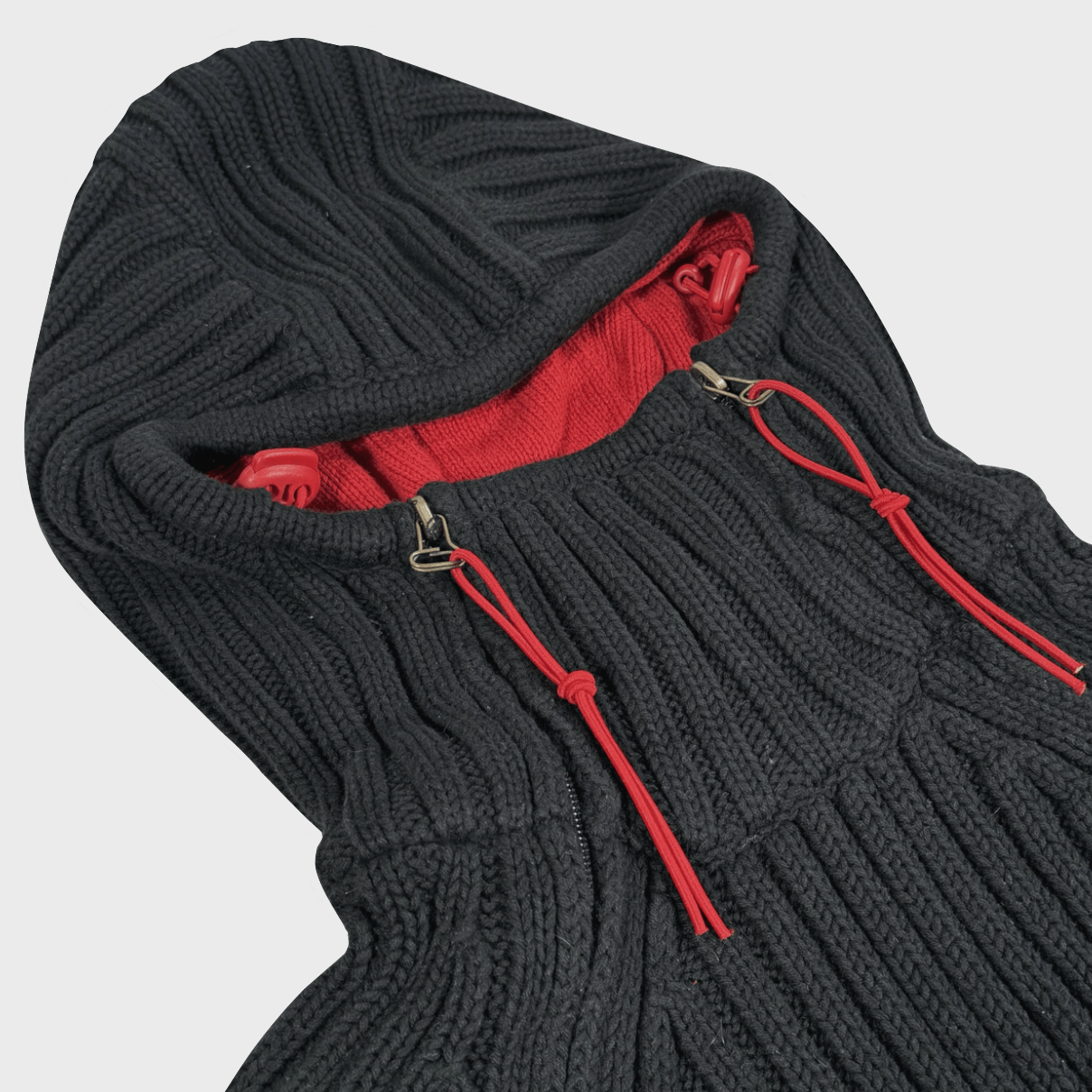 Schott × Vintage RARE 2000's vintage Schott Black Balaclava Knit Sweater Size US M / EU 48-50 / 2 - 2 Thumbnail