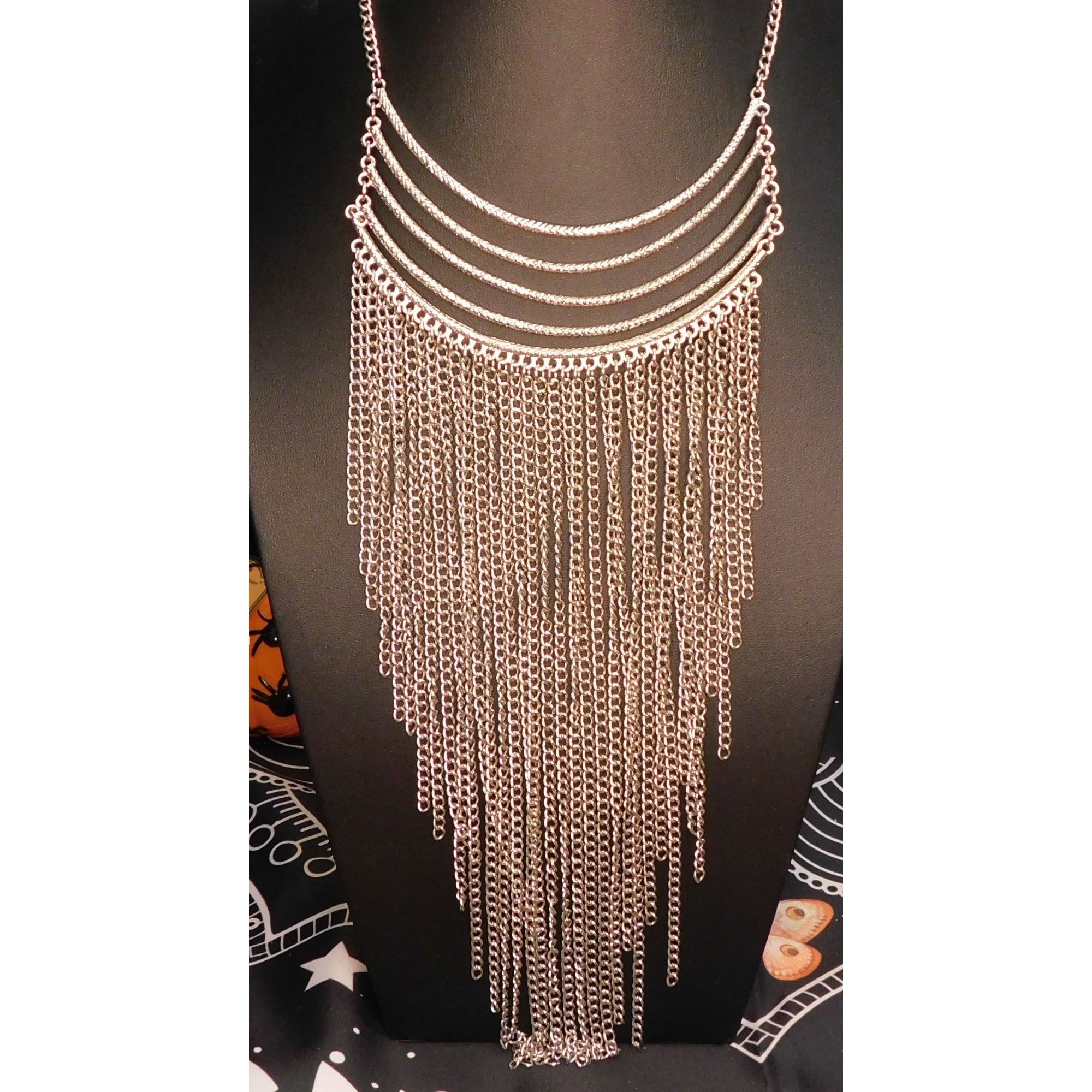 Other Silver Tone Cascading Fringe Chain Necklace Size ONE SIZE - 1 Thumbnail