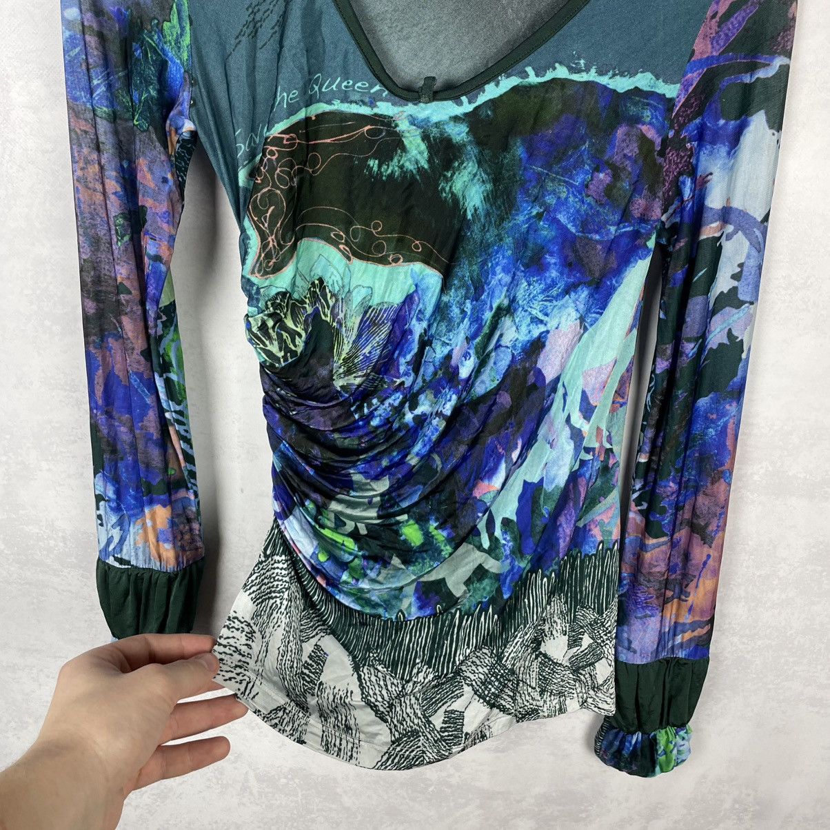 Other Save The Queen Multicolour Viscose Blouse Top Gaultier Style Size S / US 4 / IT 40 - 5 Thumbnail