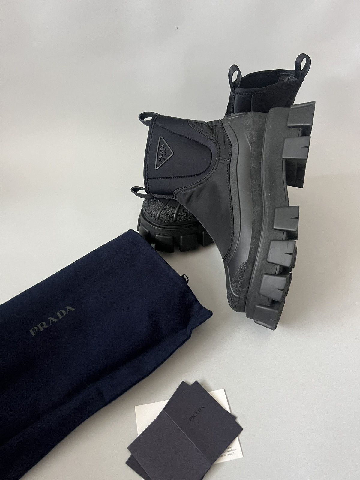 Prada $2.3K VALUE Monolith Re-Nylon Gabardine Boots Size US 10 / EU 43 - 2 Thumbnail