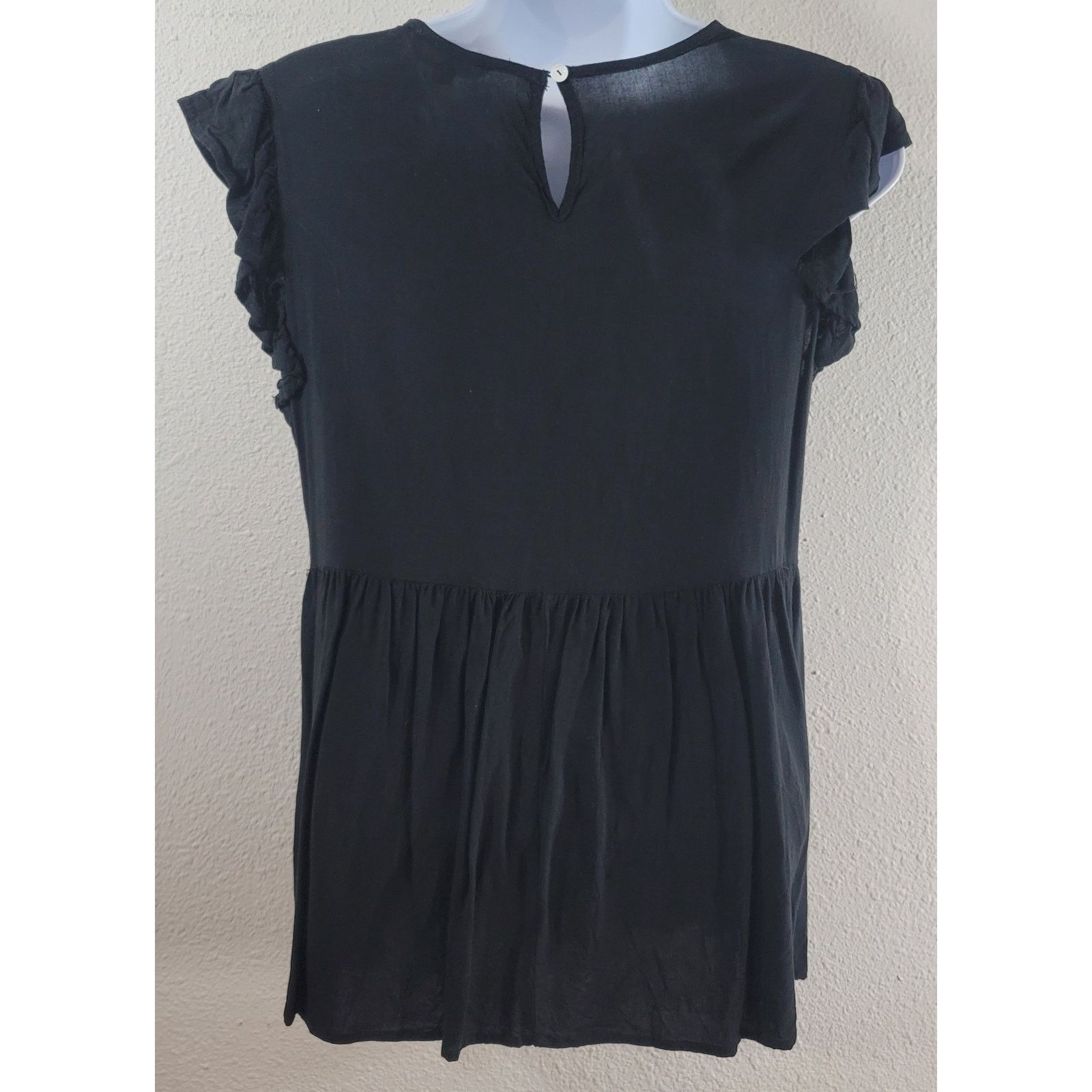 Other Entro Black Multicolor Embroidered Floral Peasant Top Small Size S / US 4 / IT 40 - 2 Thumbnail